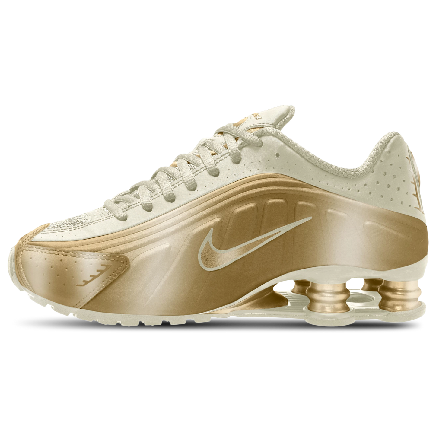 Nike Shox R4 - Women's - Soft Pearl/Metallic Gold