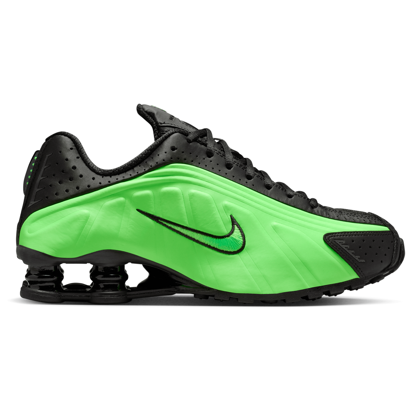 Nike Shox R4 - Women's - Black/Black/Voltage Green