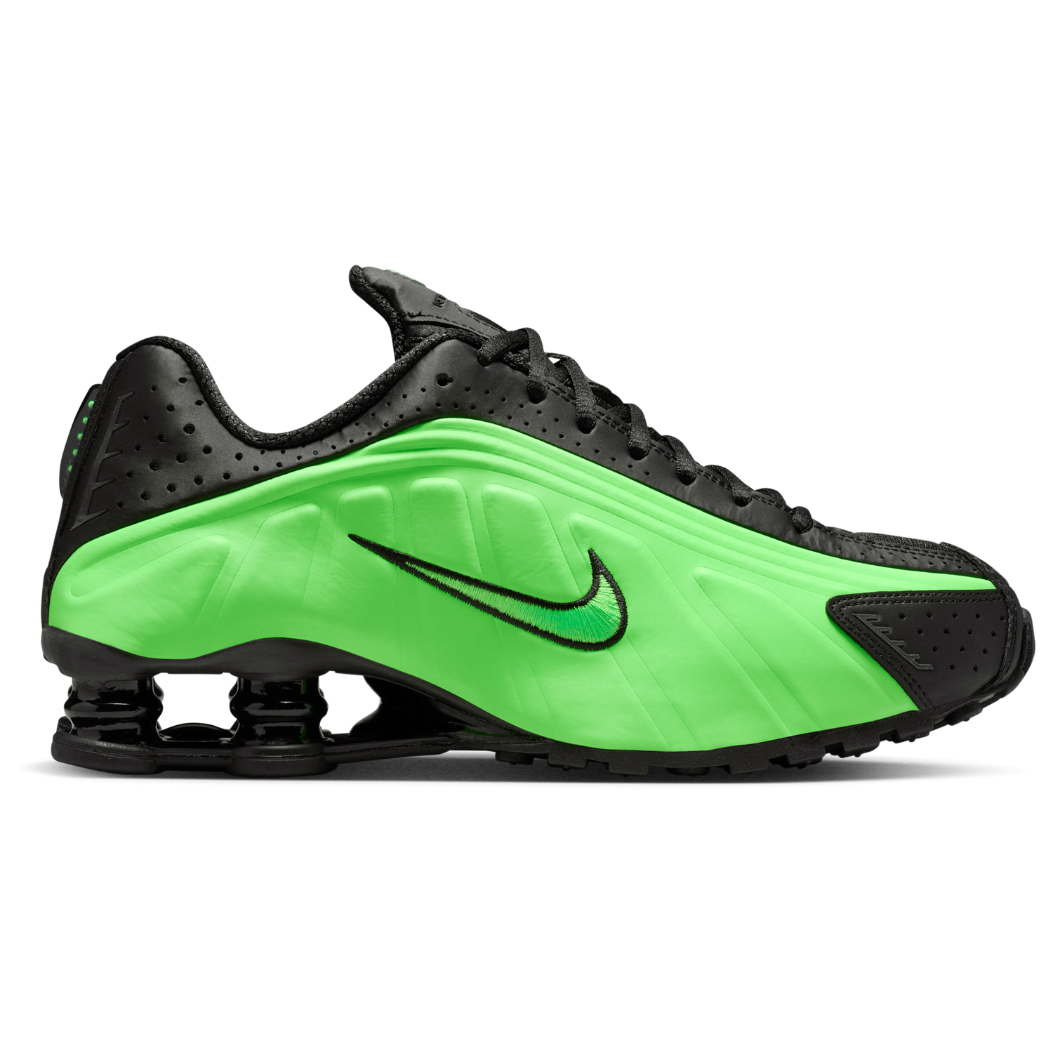 Nike Shox R4 - Women's - Black/Black/Voltage Green