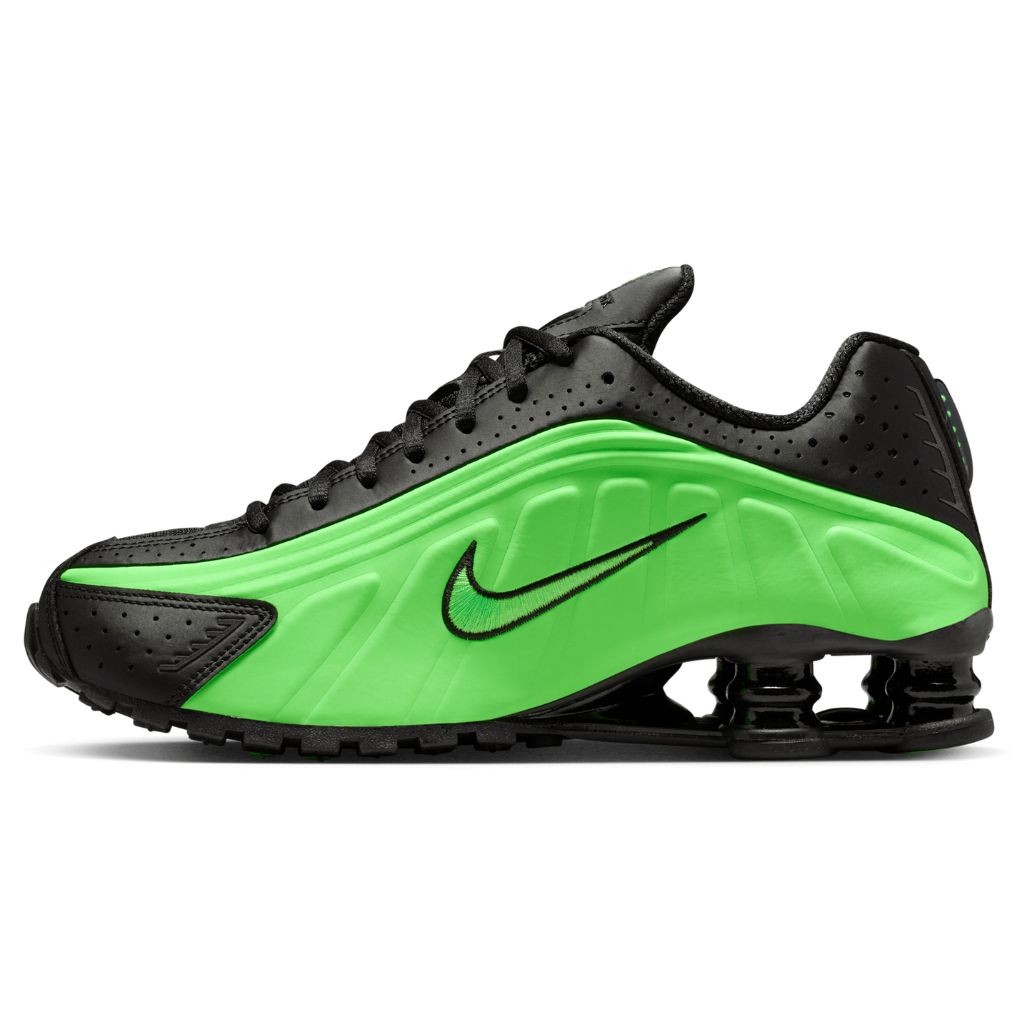 Nike Shox R4 - Women's - Black/Black/Voltage Green