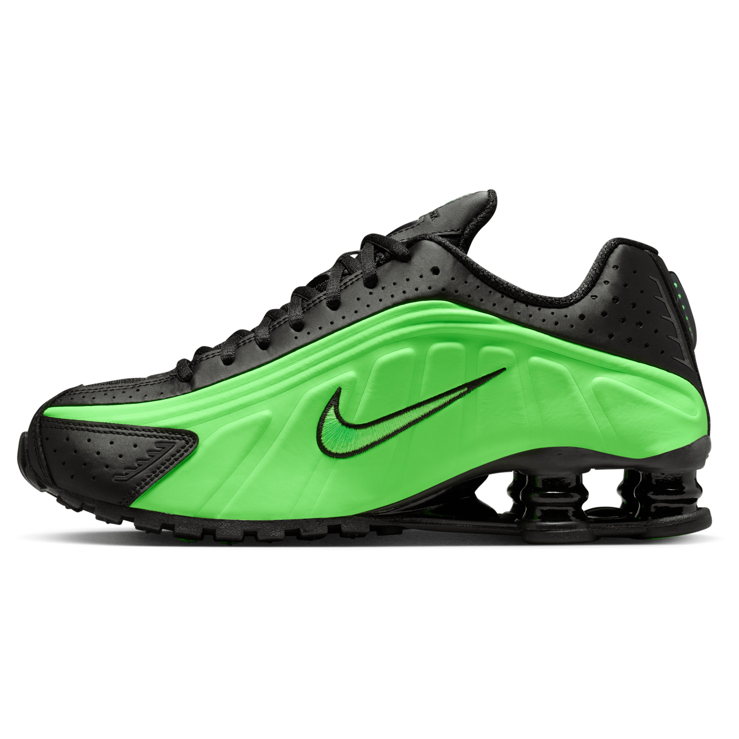 Nike Shox R4 - Women's - Black/Black/Voltage Green