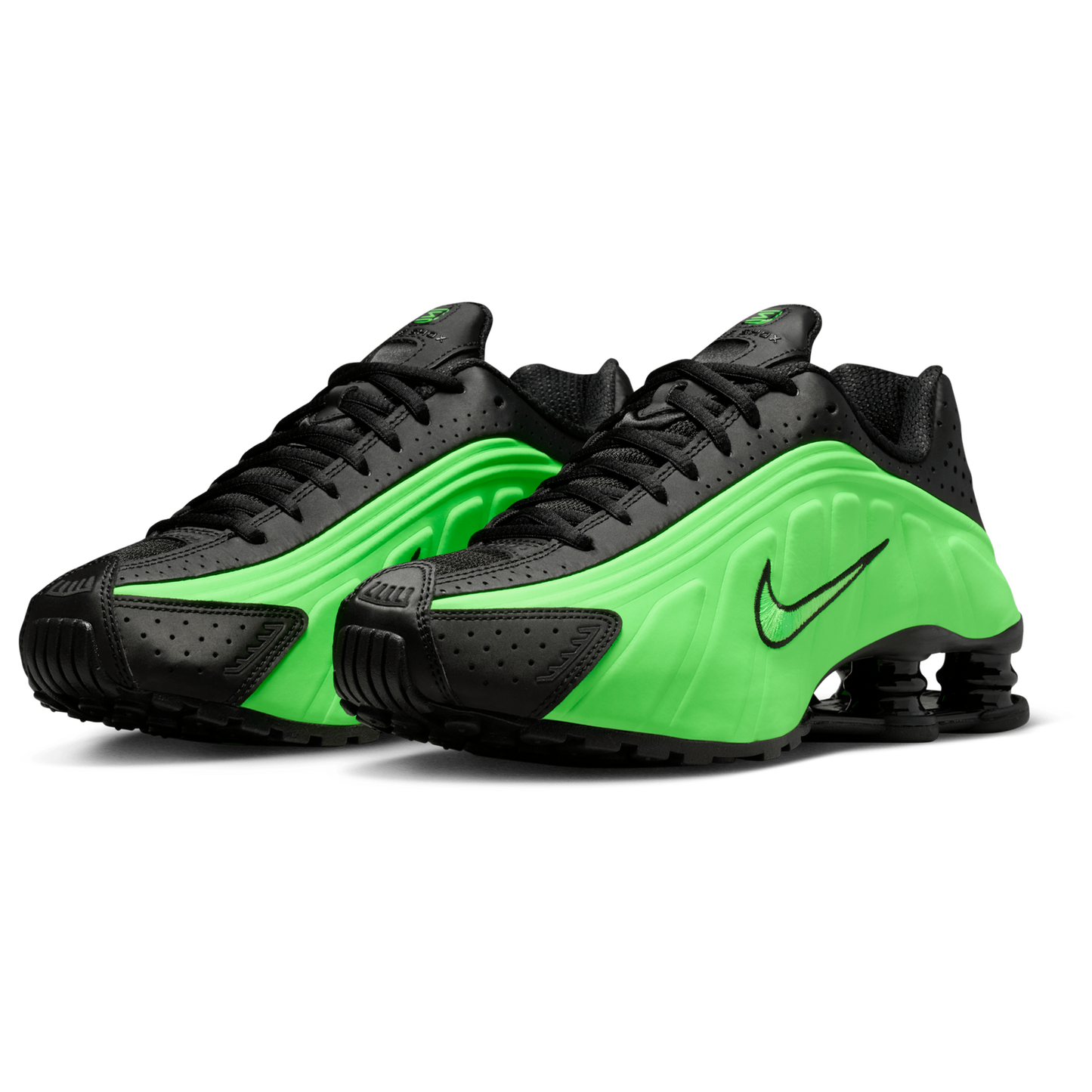 Nike Shox R4 - Women's - Black/Black/Voltage Green