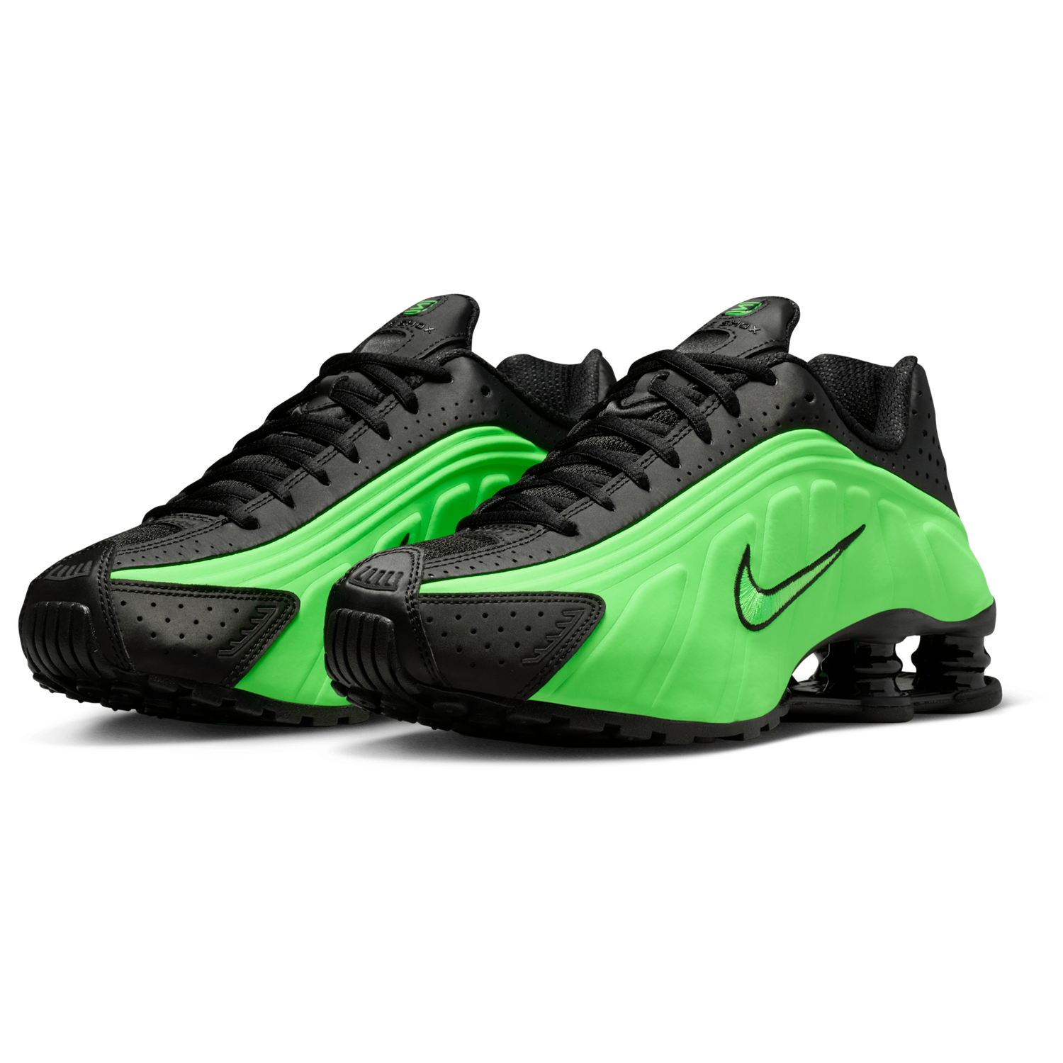 Nike Shox R4 - Women's - Black/Black/Voltage Green