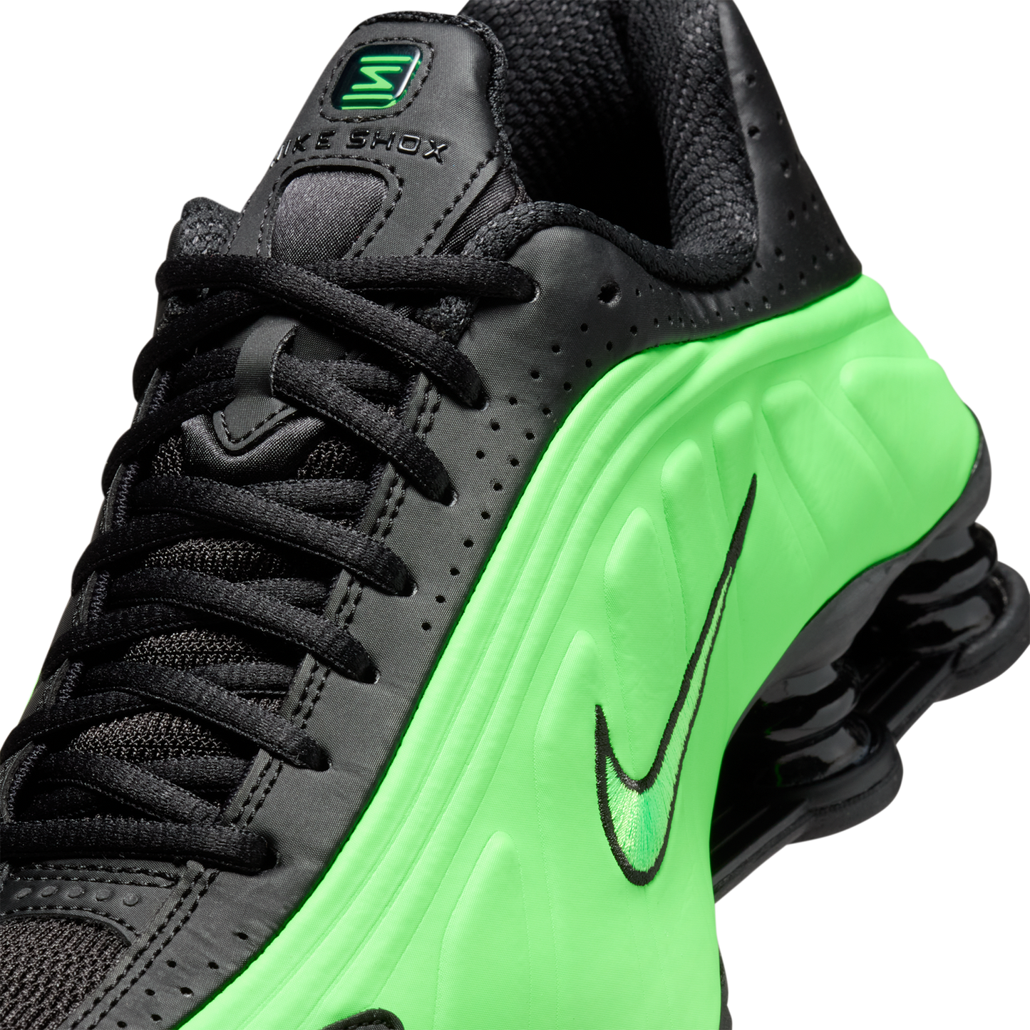 Nike Shox R4 - Women's - Black/Black/Voltage Green