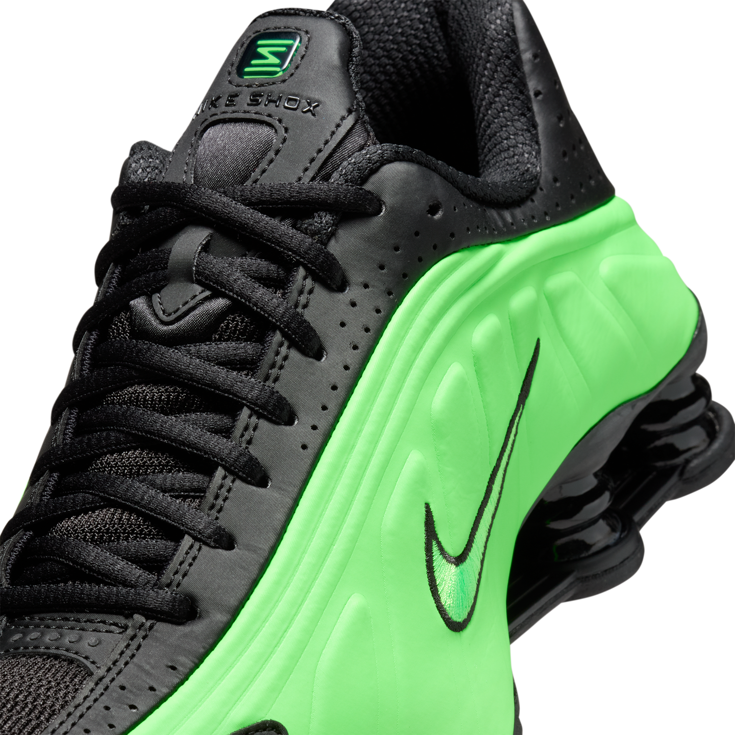 Nike Shox R4 - Women's - Black/Black/Voltage Green