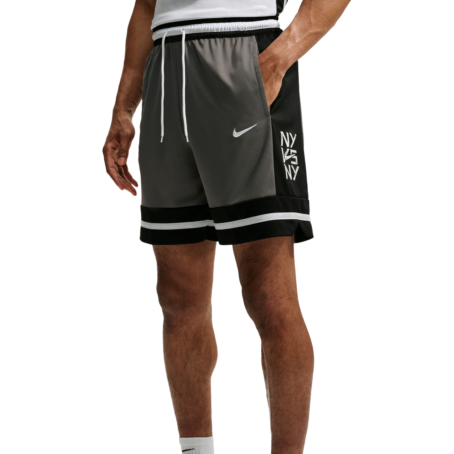 Nike Dri-FIT 8" Shorts - Men's - Black/Grey