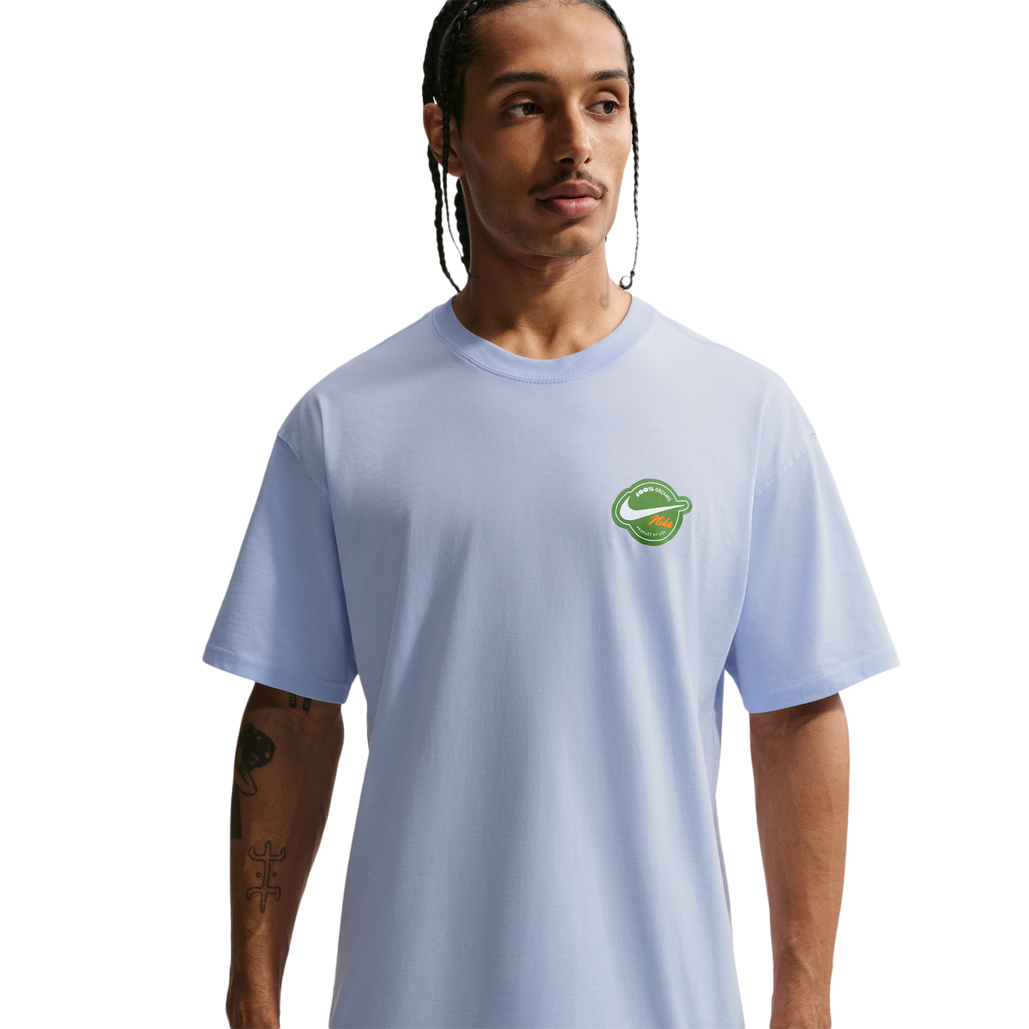 Nike NSW Orange T-Shirt - Men's - Hydrogen Blue