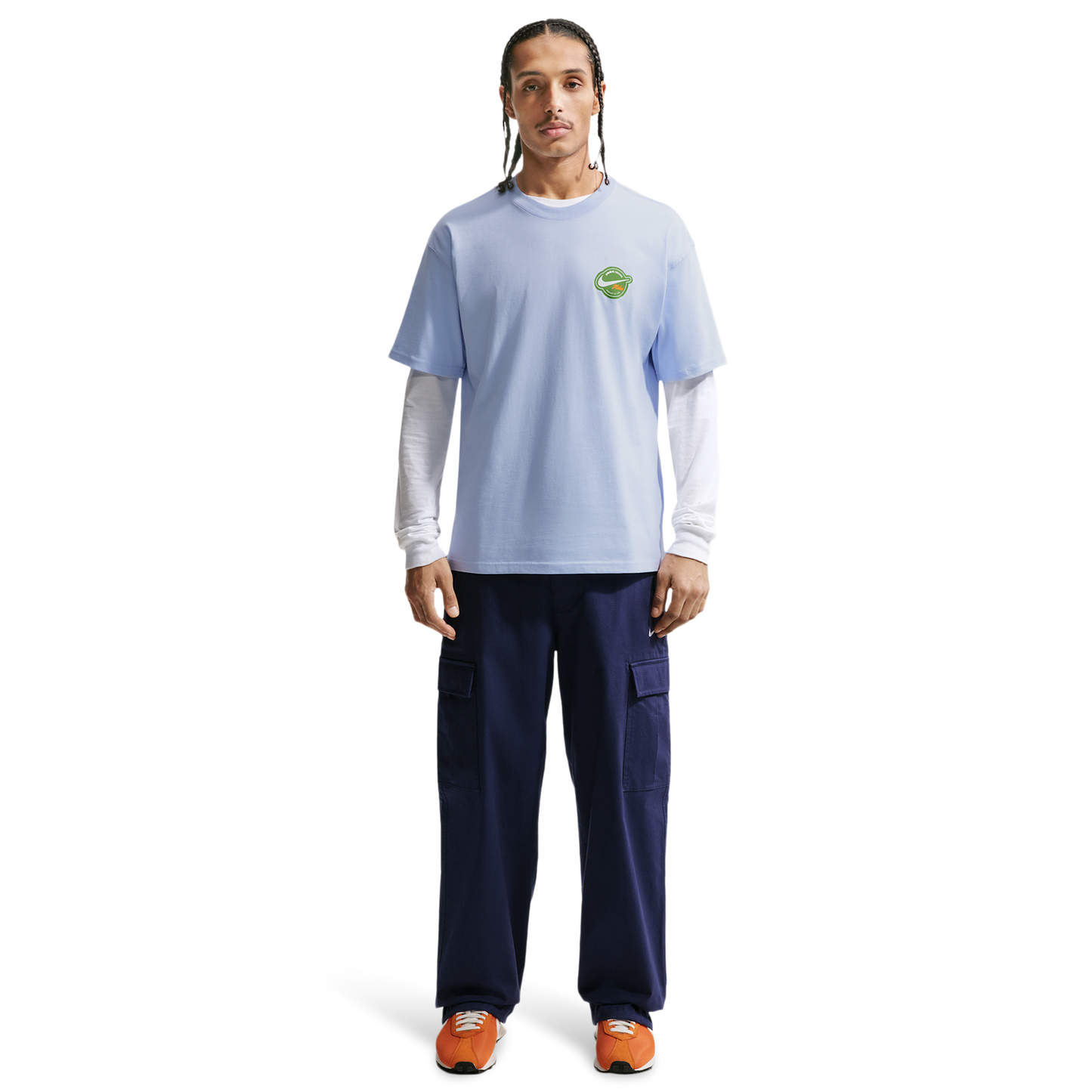 Nike NSW Orange T-Shirt - Men's - Hydrogen Blue
