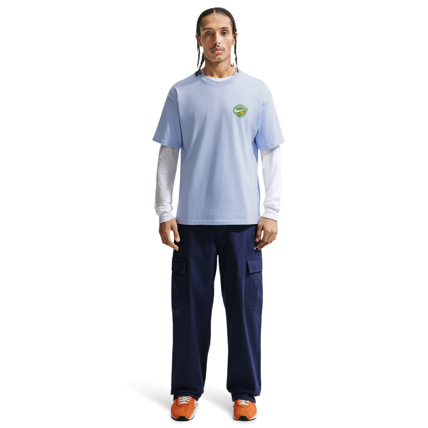 Nike NSW Orange T-Shirt - Men's - Hydrogen Blue