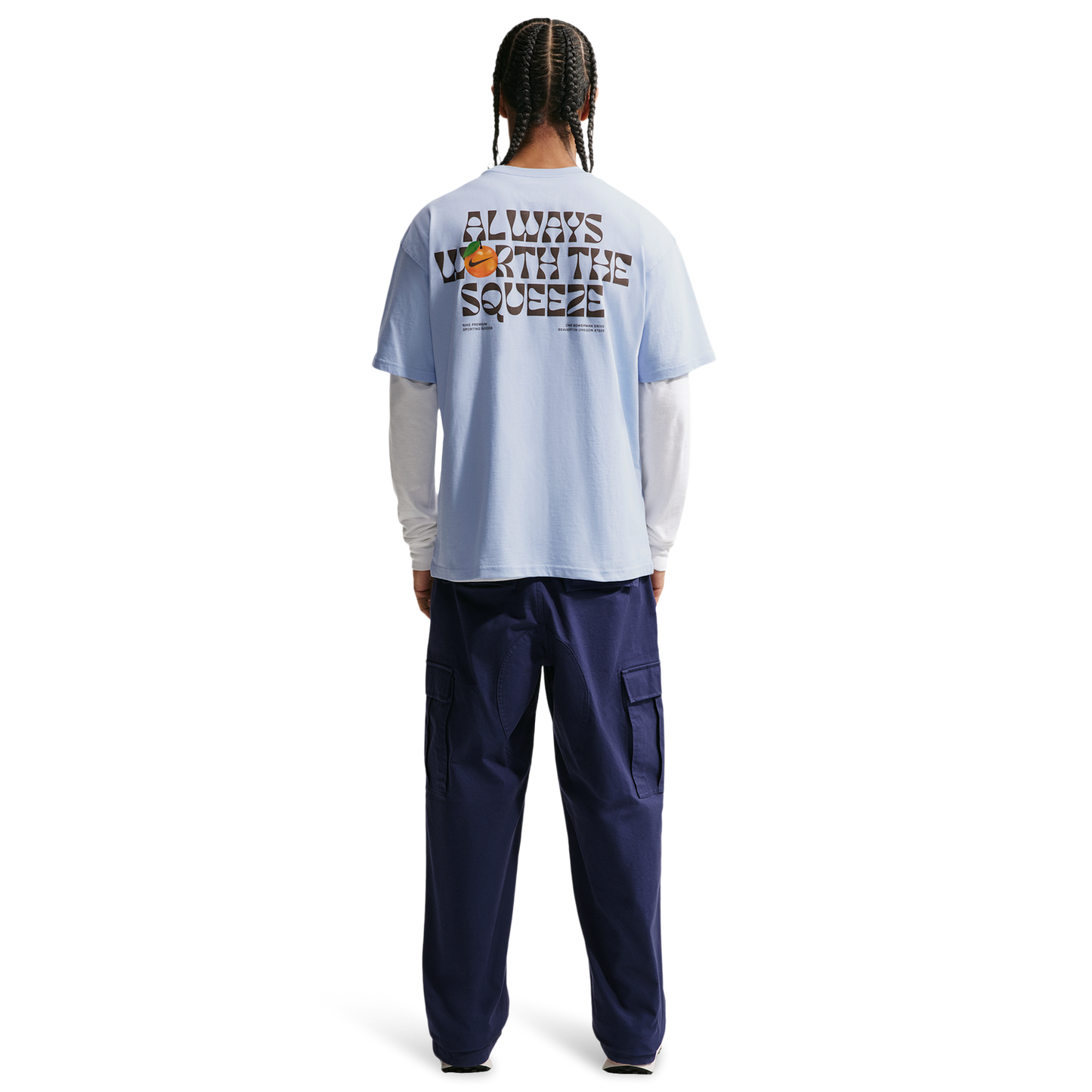 Nike NSW Orange T-Shirt - Men's - Hydrogen Blue