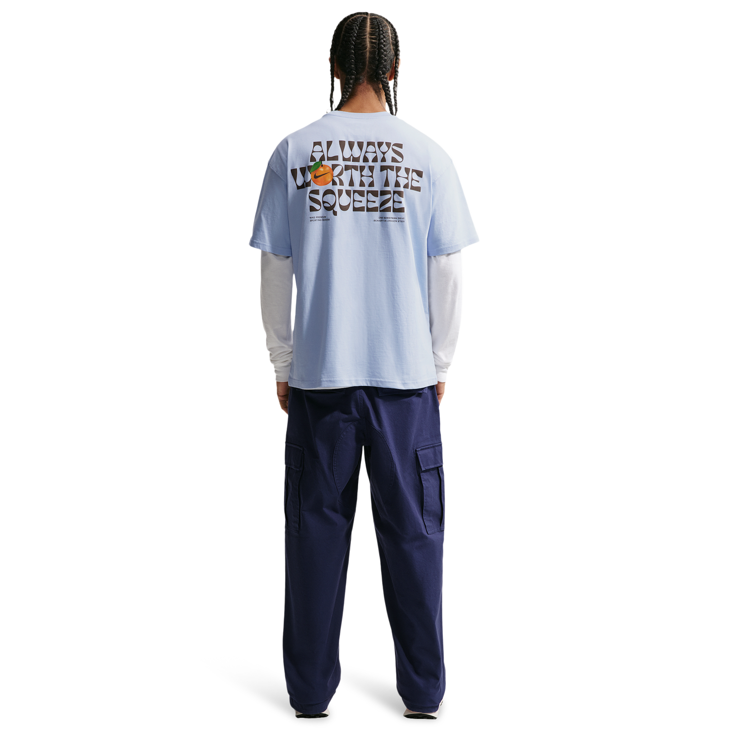 Nike NSW Orange T-Shirt - Men's - Hydrogen Blue