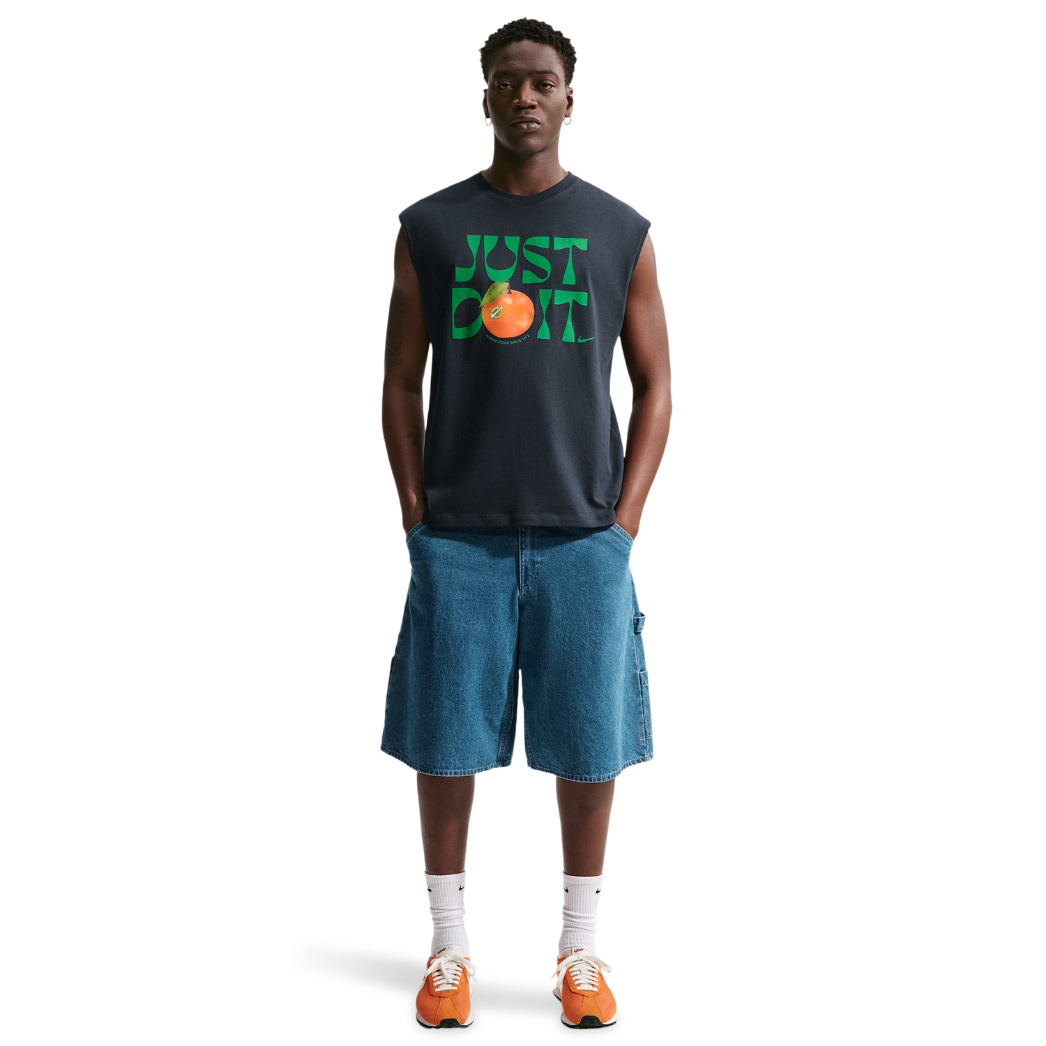 Nike NSW Loose Sleeveless Orange Tee - Men's - Obsidian