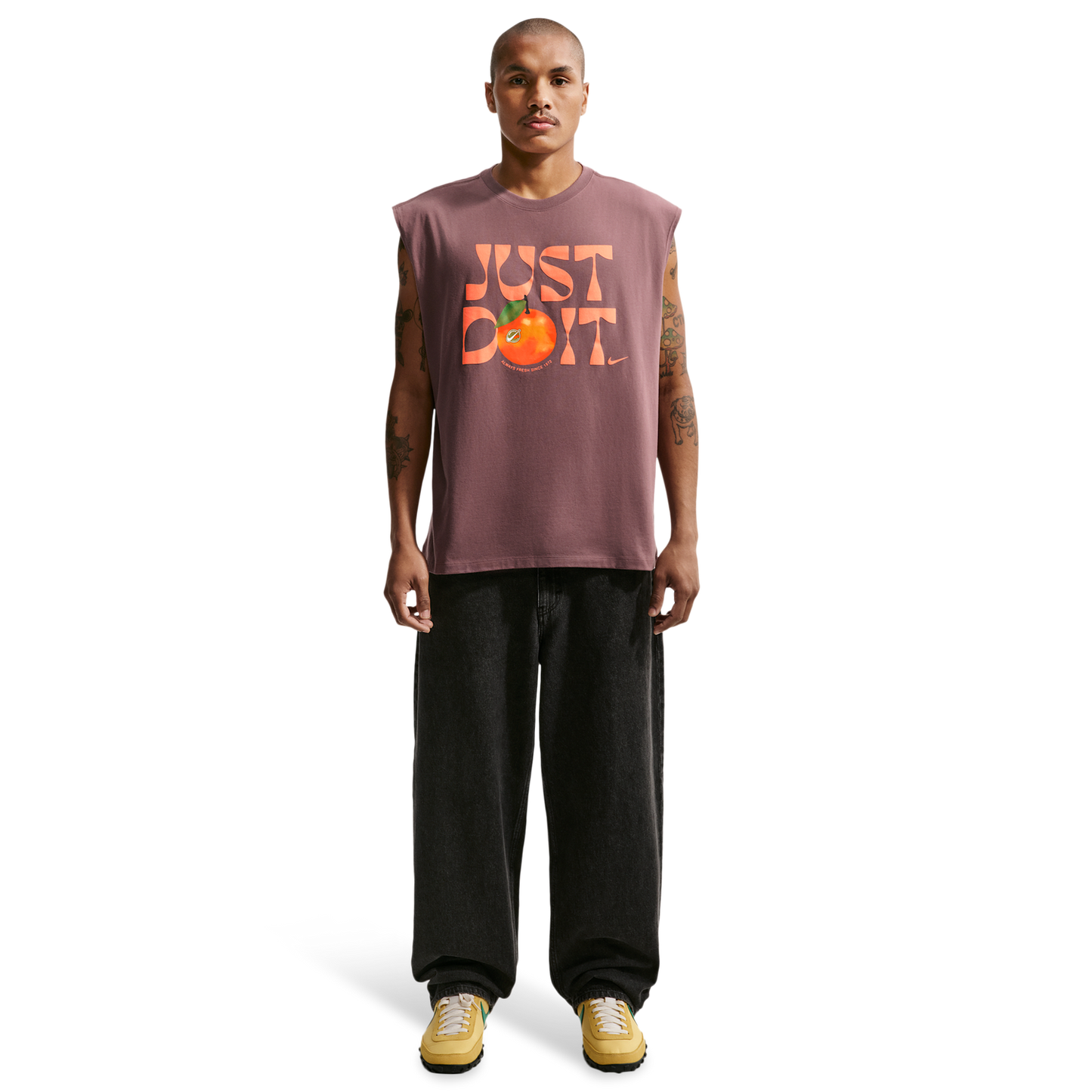 Nike NSW Loose Sleeveless Orange Tee - Men's - Tattoo