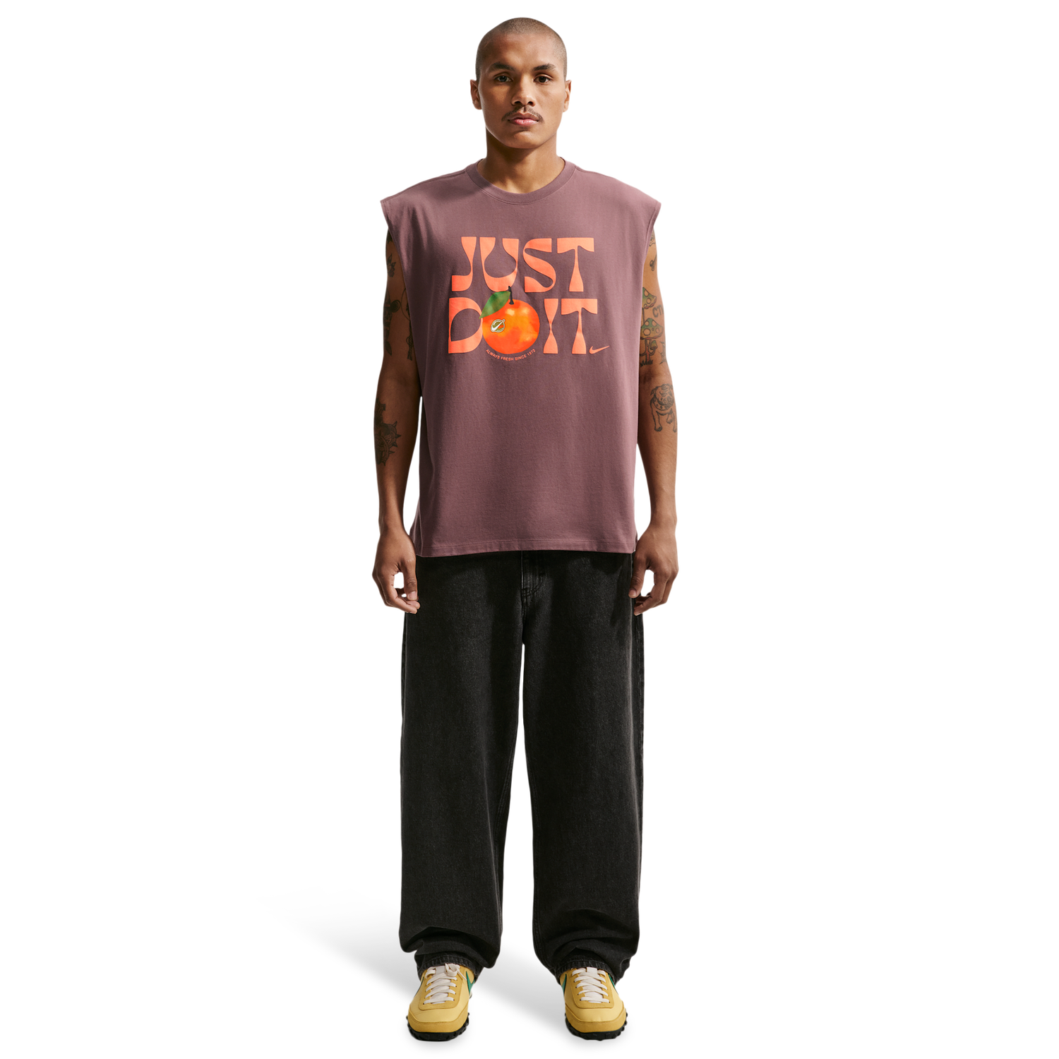 Nike NSW Loose Sleeveless Orange Tee - Men's - Tattoo
