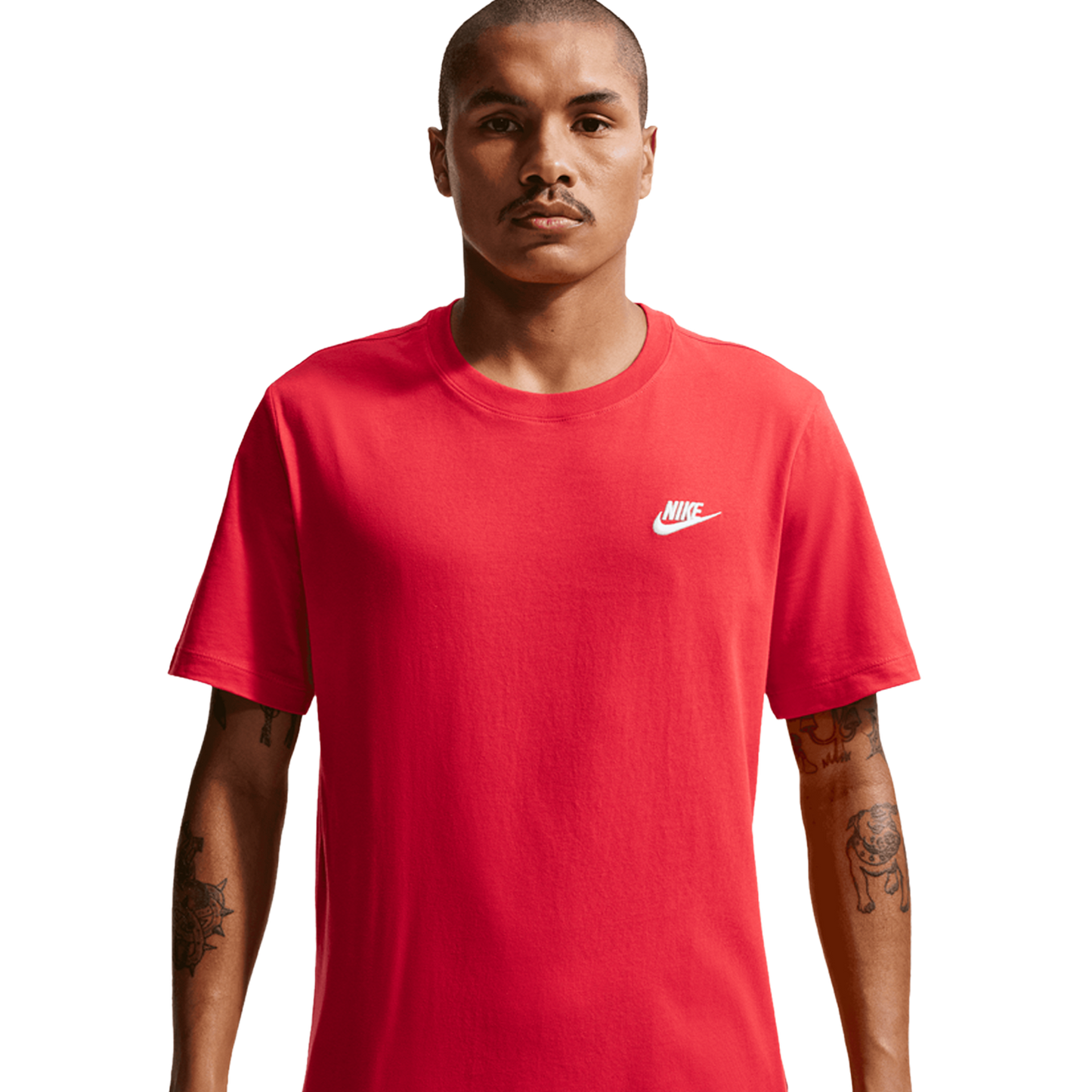 Nike NSW Club Short Sleeve T-Shirt - Men's - White/University Red