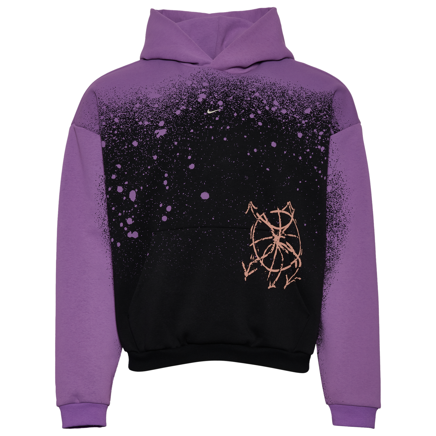 Nike Hours TF Standard Issue Pullover Hoodie - Men's - Black/Bright Violet/Pale Ivory