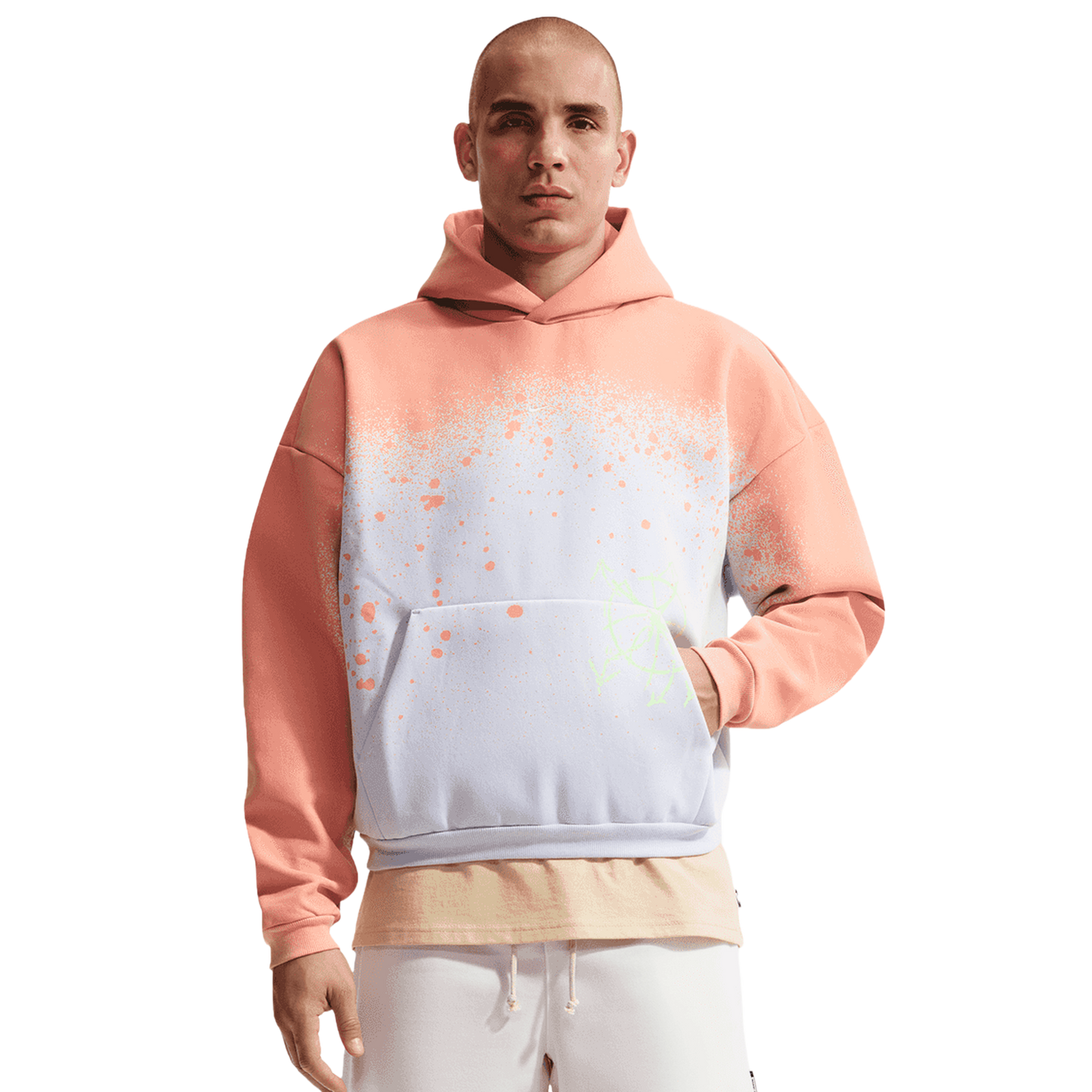 Nike Hours TF Standard Issue Pullover Hoodie - Men's - Grey/Orange Pulse/Pale Ivory