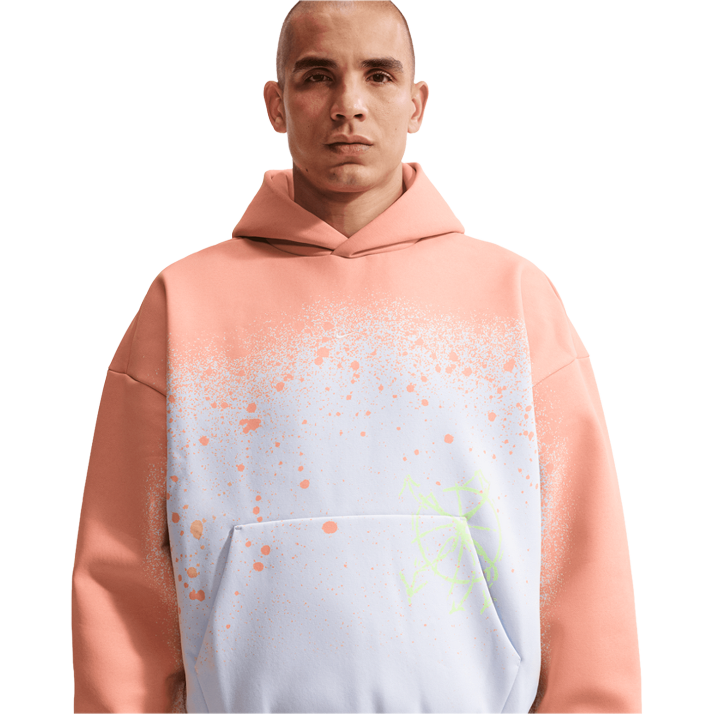 Nike Hours TF Standard Issue Pullover Hoodie - Men's - Grey/Orange Pulse/Pale Ivory