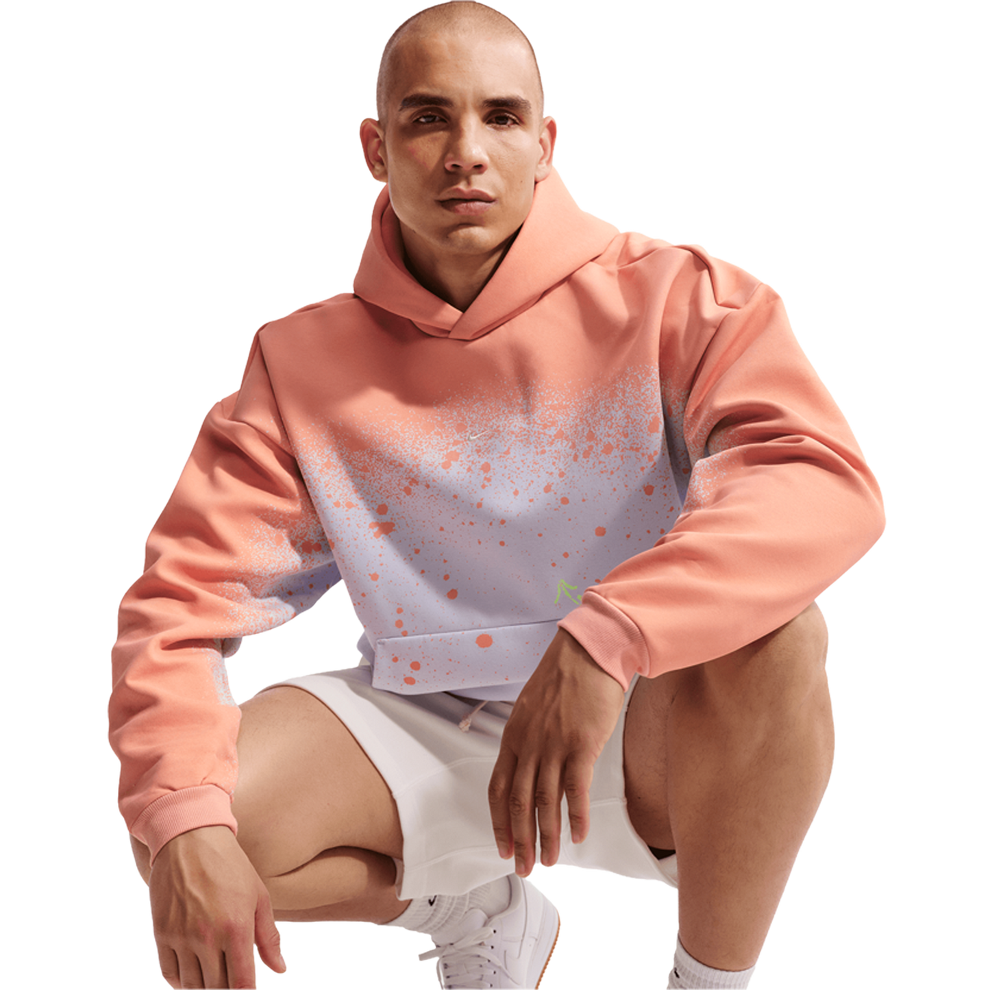 Nike Hours TF Standard Issue Pullover Hoodie - Men's - Grey/Orange Pulse/Pale Ivory