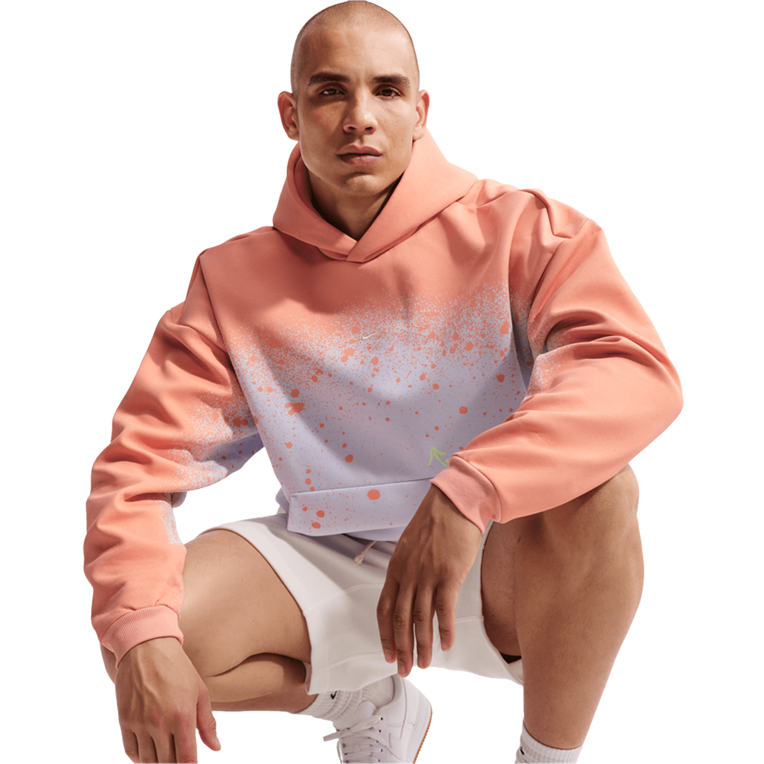 Nike Hours TF Standard Issue Pullover Hoodie - Men's - Grey/Orange Pulse/Pale Ivory
