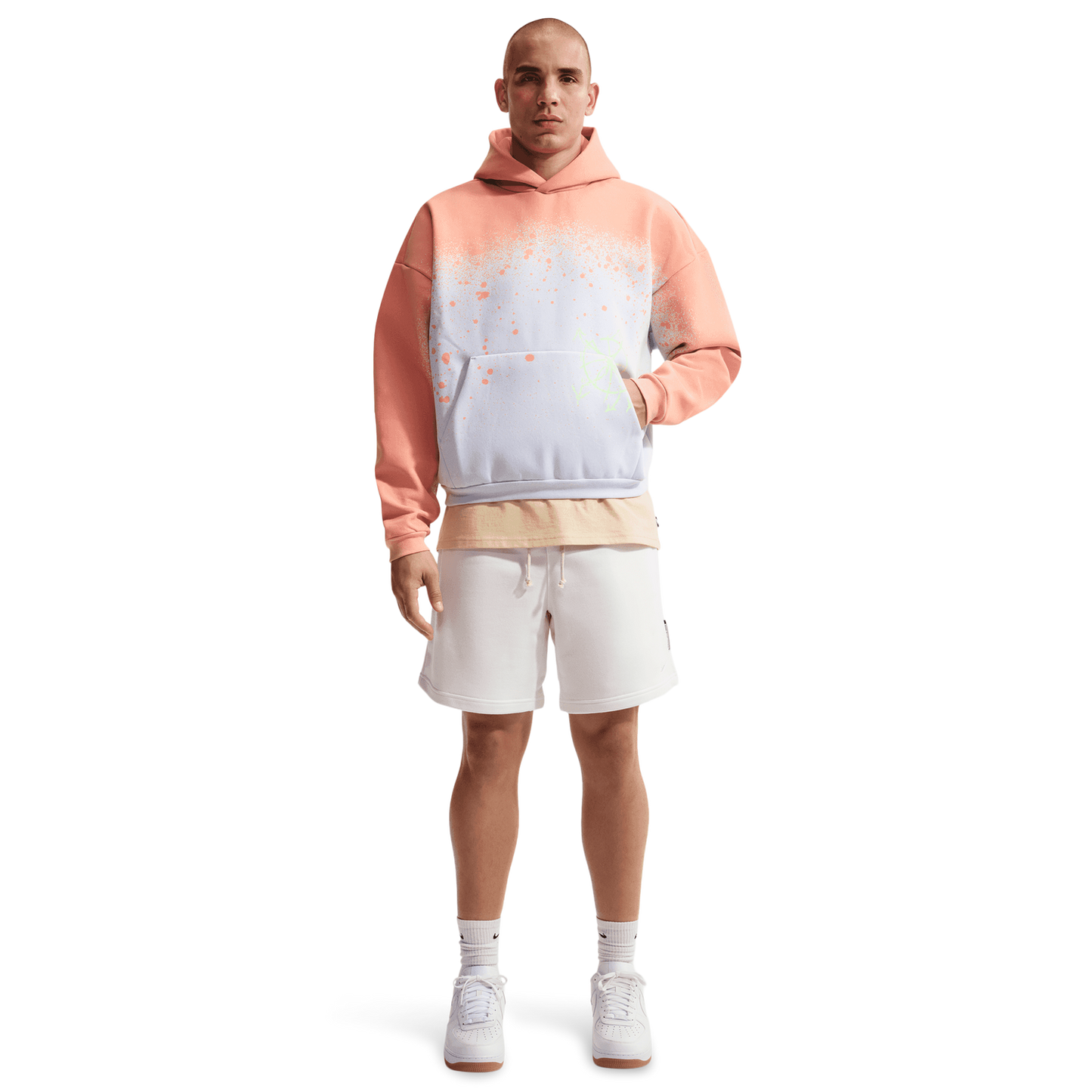Nike Hours TF Standard Issue Pullover Hoodie - Men's - Grey/Orange Pulse/Pale Ivory