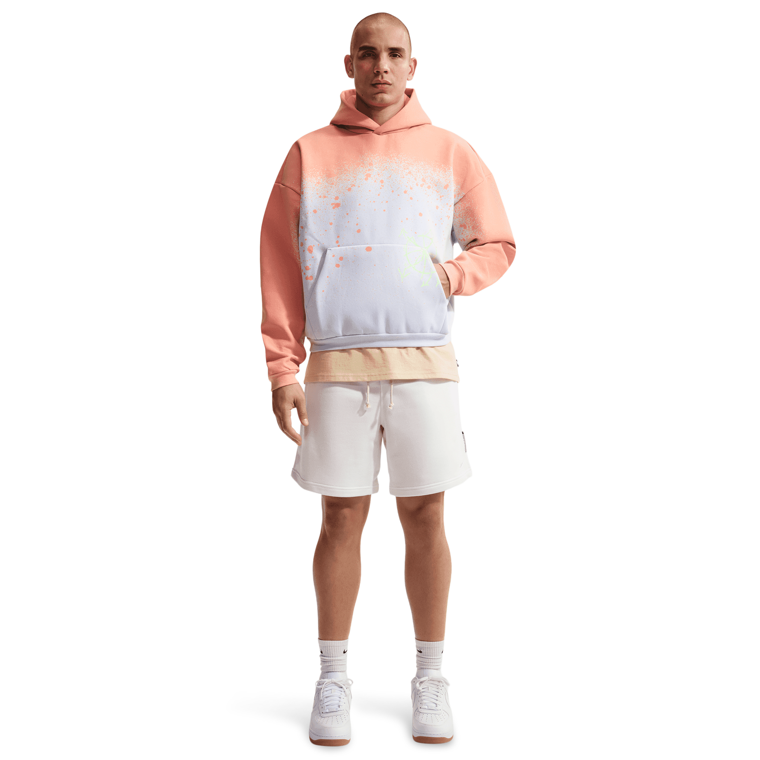 Nike Hours TF Standard Issue Pullover Hoodie - Men's - Grey/Orange Pulse/Pale Ivory