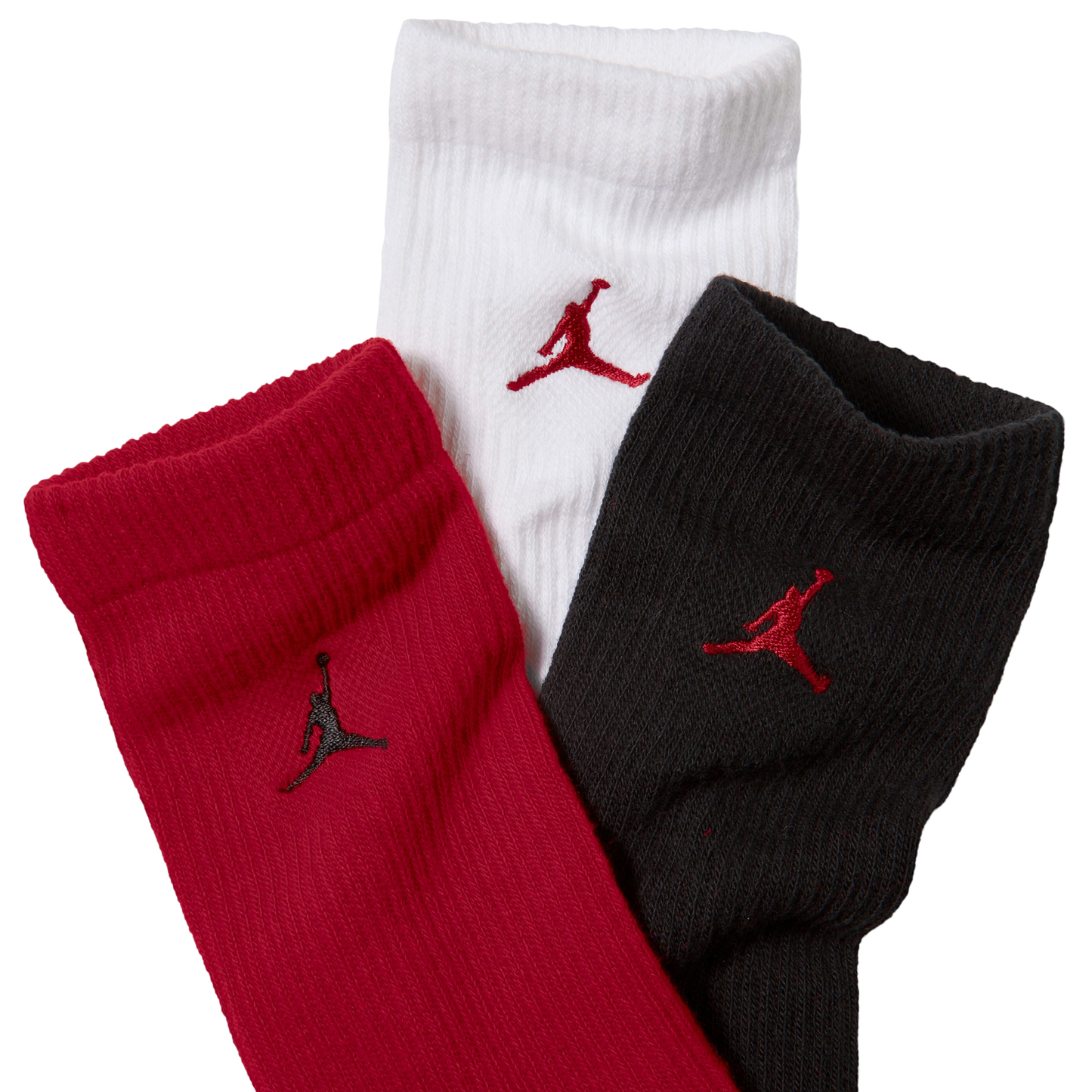 Jordan Everyday 3 Pack Cushion Crew Socks - Men's - Red/White/Black