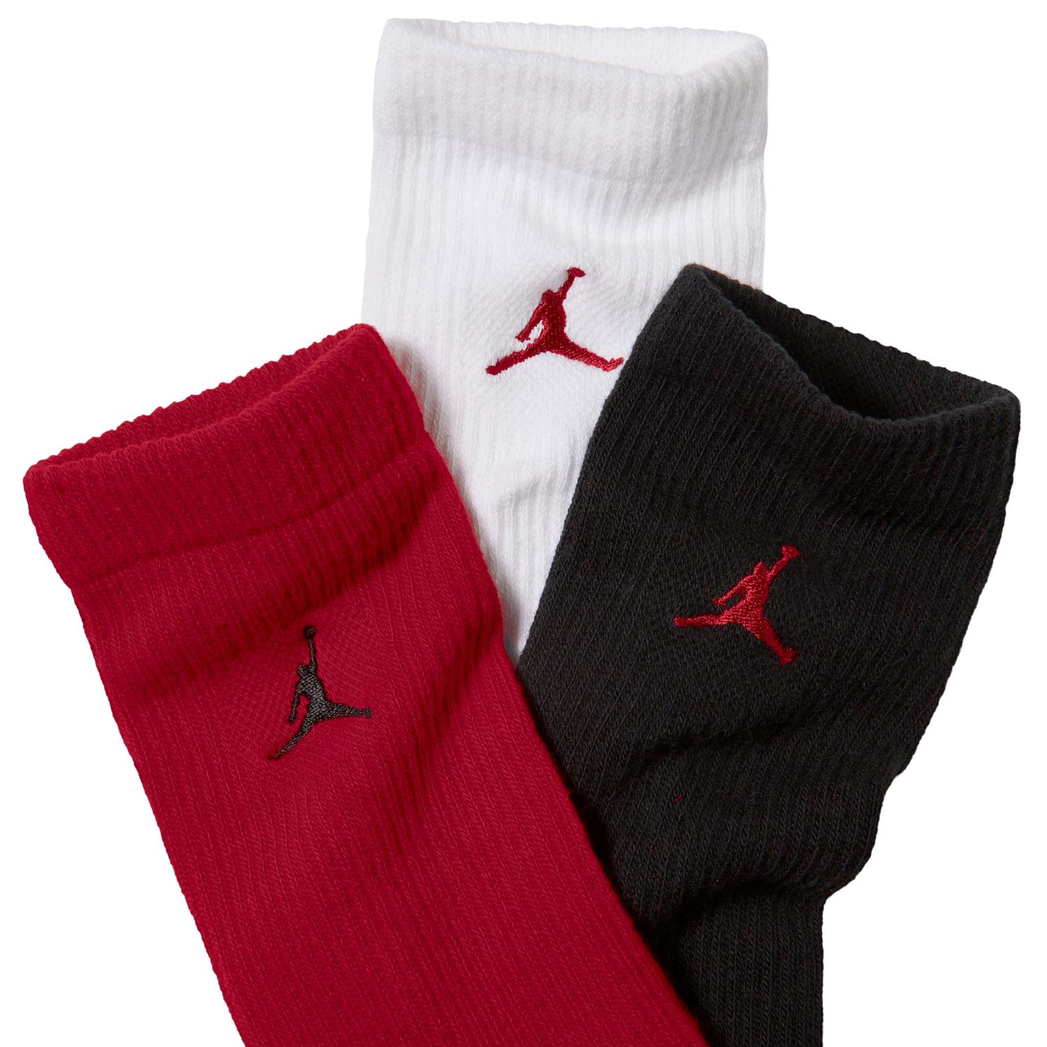 Jordan Everyday 3 Pack Cushion Crew Socks - Men's - Red/White/Black