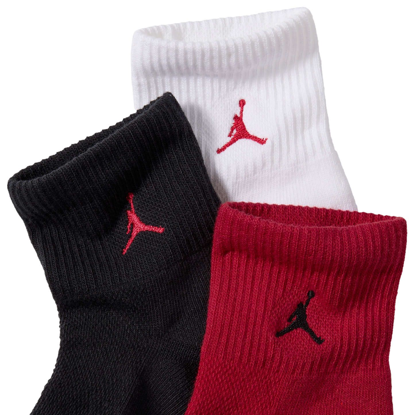 Jordan Everyday 3 Pack Cushion Ankle Socks - Men's - Red/White/Black