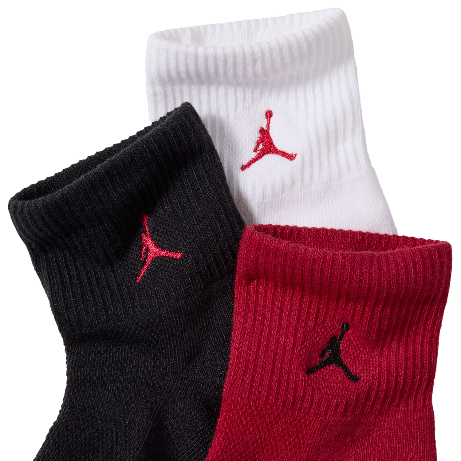 Jordan Everyday 3 Pack Cushion Ankle Socks - Men's - Red/White/Black