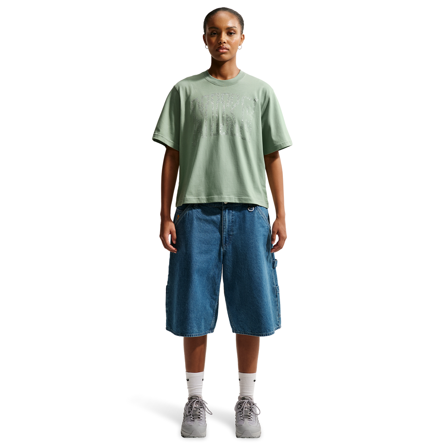 Nike NSW Classic Boxy ST7 Bling T-Shirt - Women's - Steam