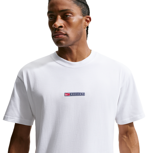 Nike NSW Boxy Soccer Loose Tee - Men's - White/University Red/Navy