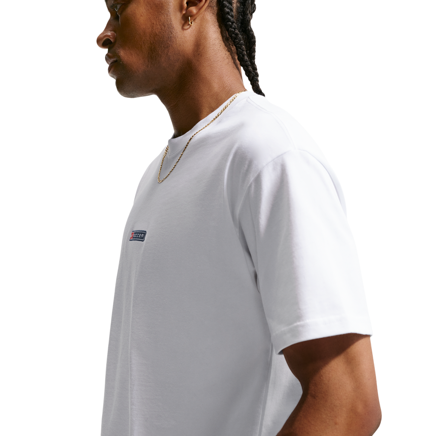 Nike NSW Boxy Soccer Loose Tee - Men's - White/University Red/Navy
