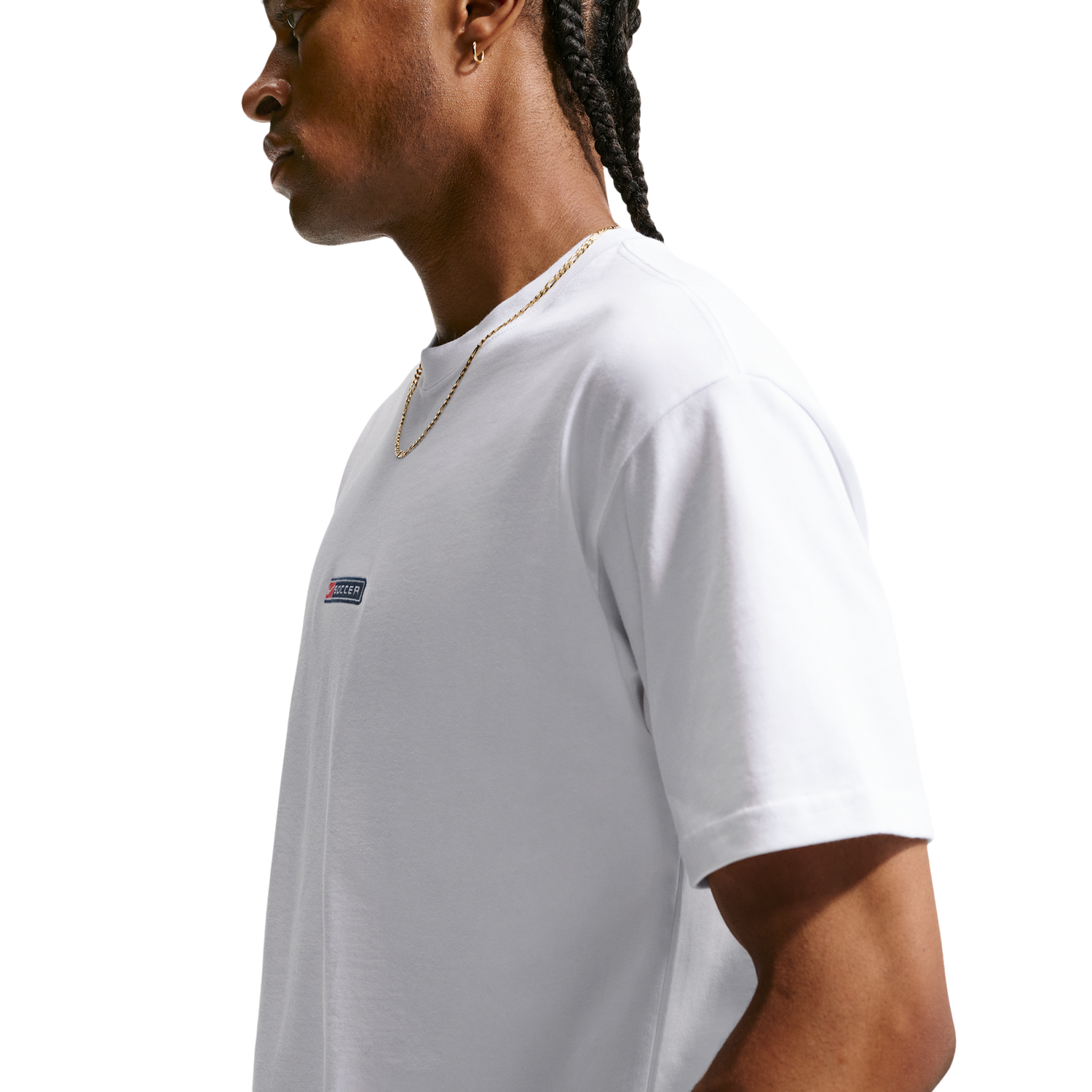 Nike NSW Boxy Soccer Loose Tee - Men's - White/University Red/Navy
