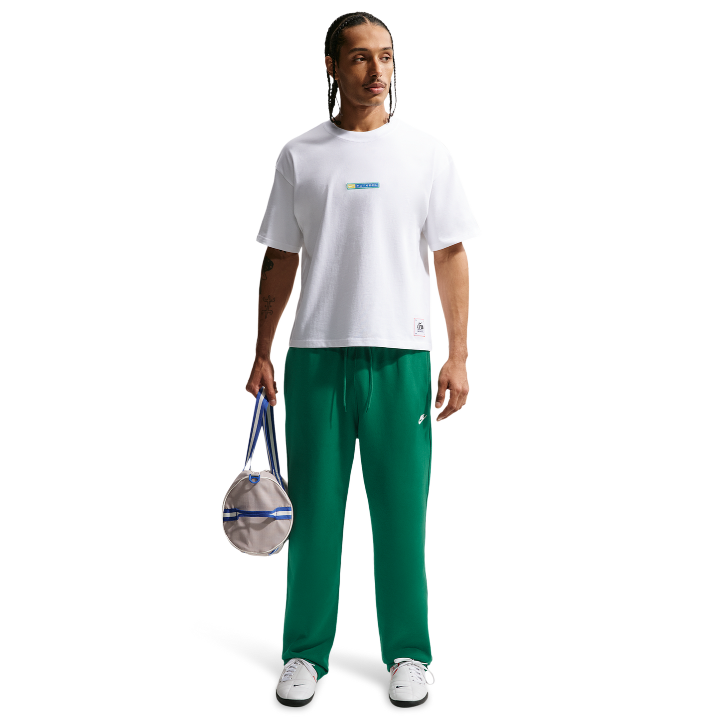 Nike NSW Boxy Futbol Loose Tee - Men's - White/Canary/Lt Photo Blue