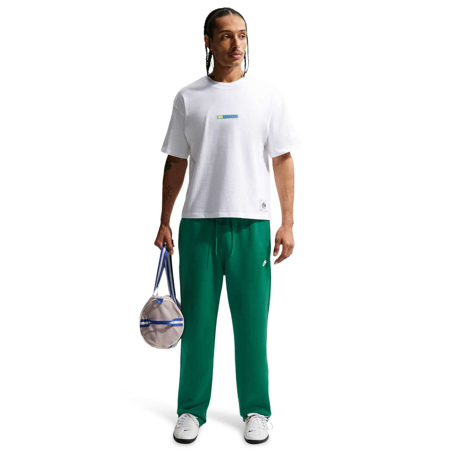Nike NSW Boxy Futbol Loose Tee - Men's - White/Canary/Lt Photo Blue
