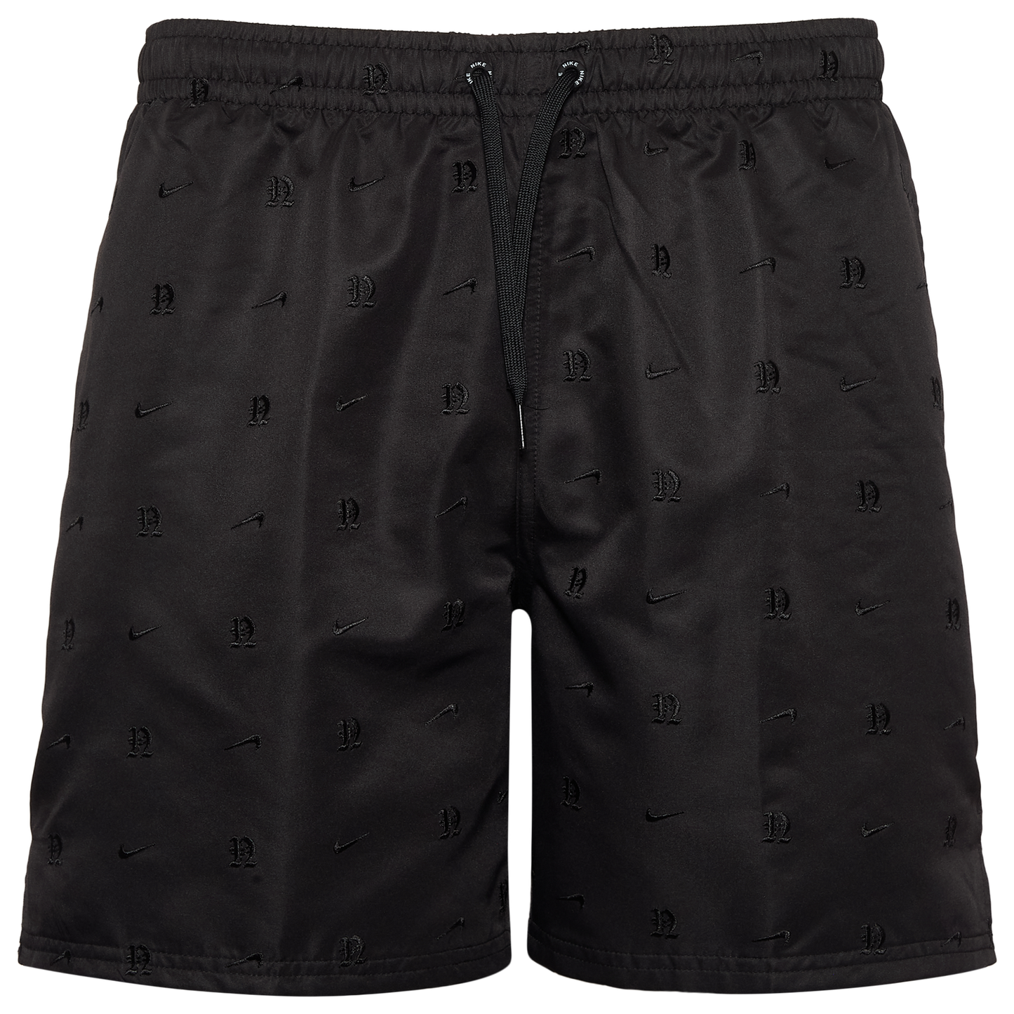 Nike Breaker Volley 7" Lux Letter Embroidered Shorts - Men's - Black/Black