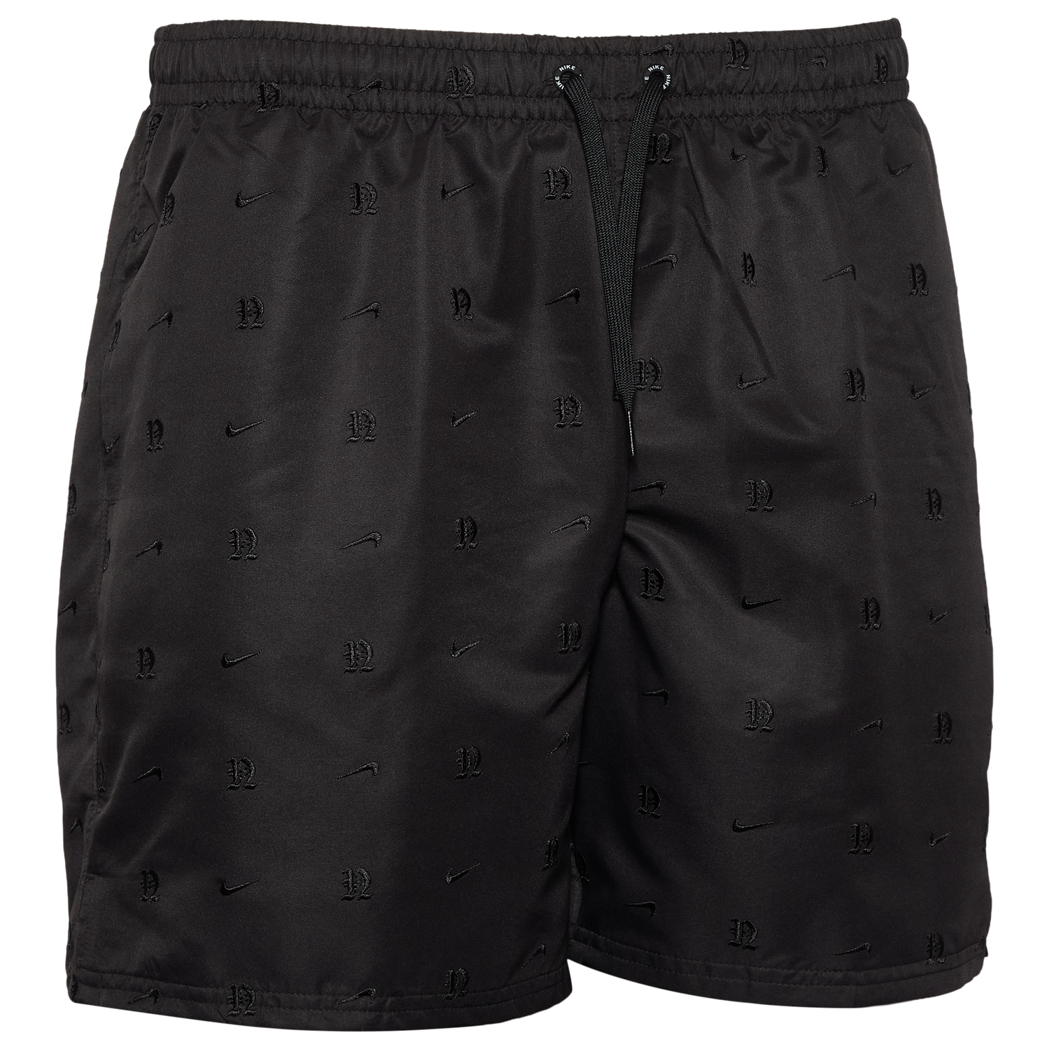 Nike Breaker Volley 7" Lux Letter Embroidered Shorts - Men's - Black/Black