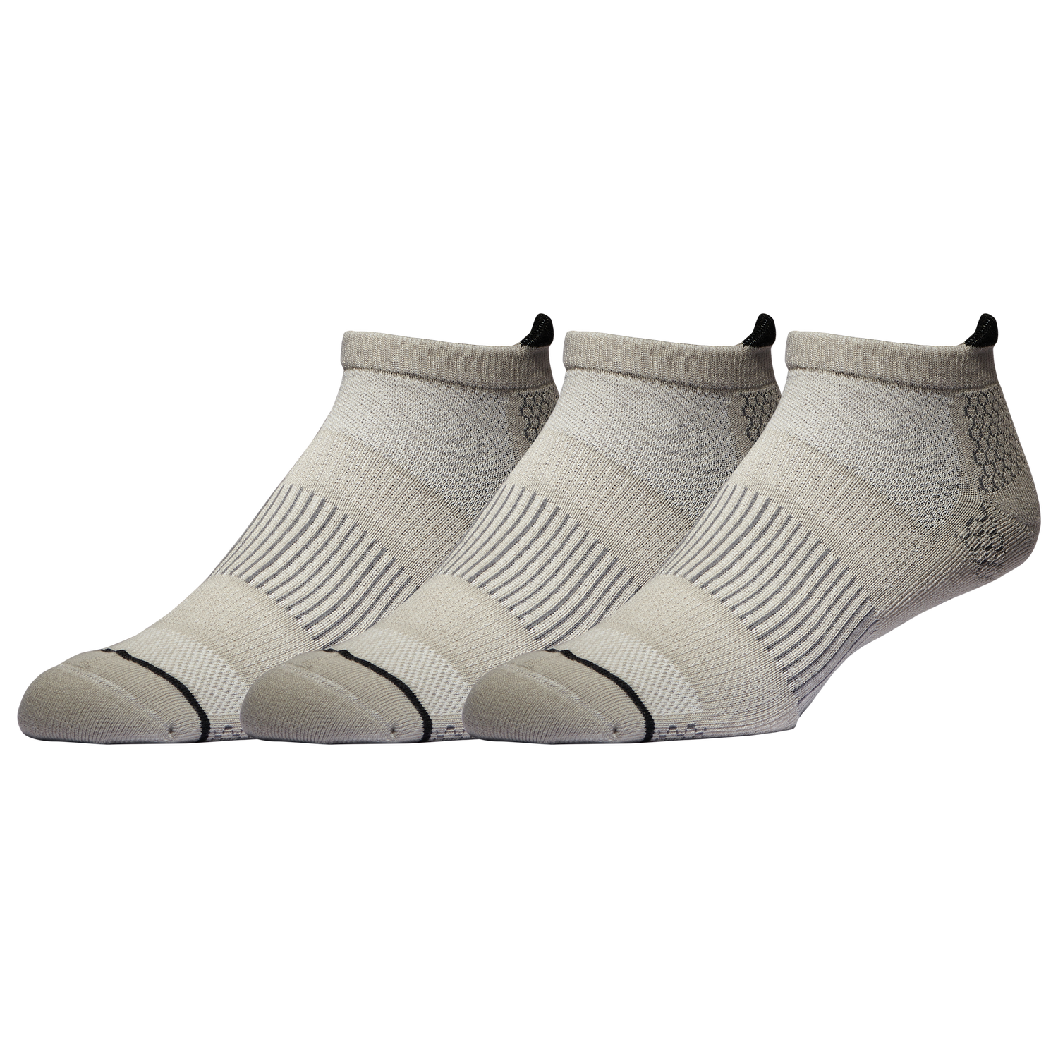 LCKR 3 Pack Performance No Show Socks - Men's - Gray