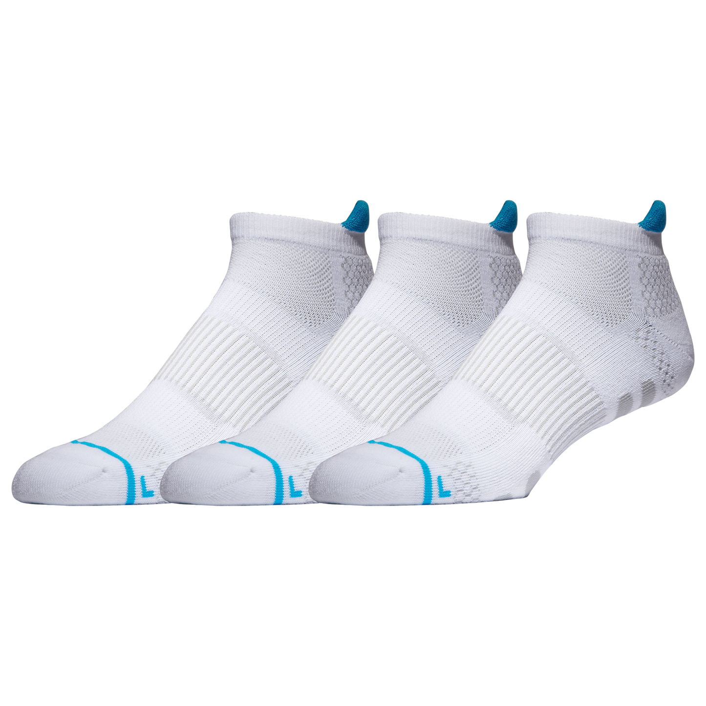 LCKR 3 Pack Performance No Show Socks - Men's - White (SN001WT2)