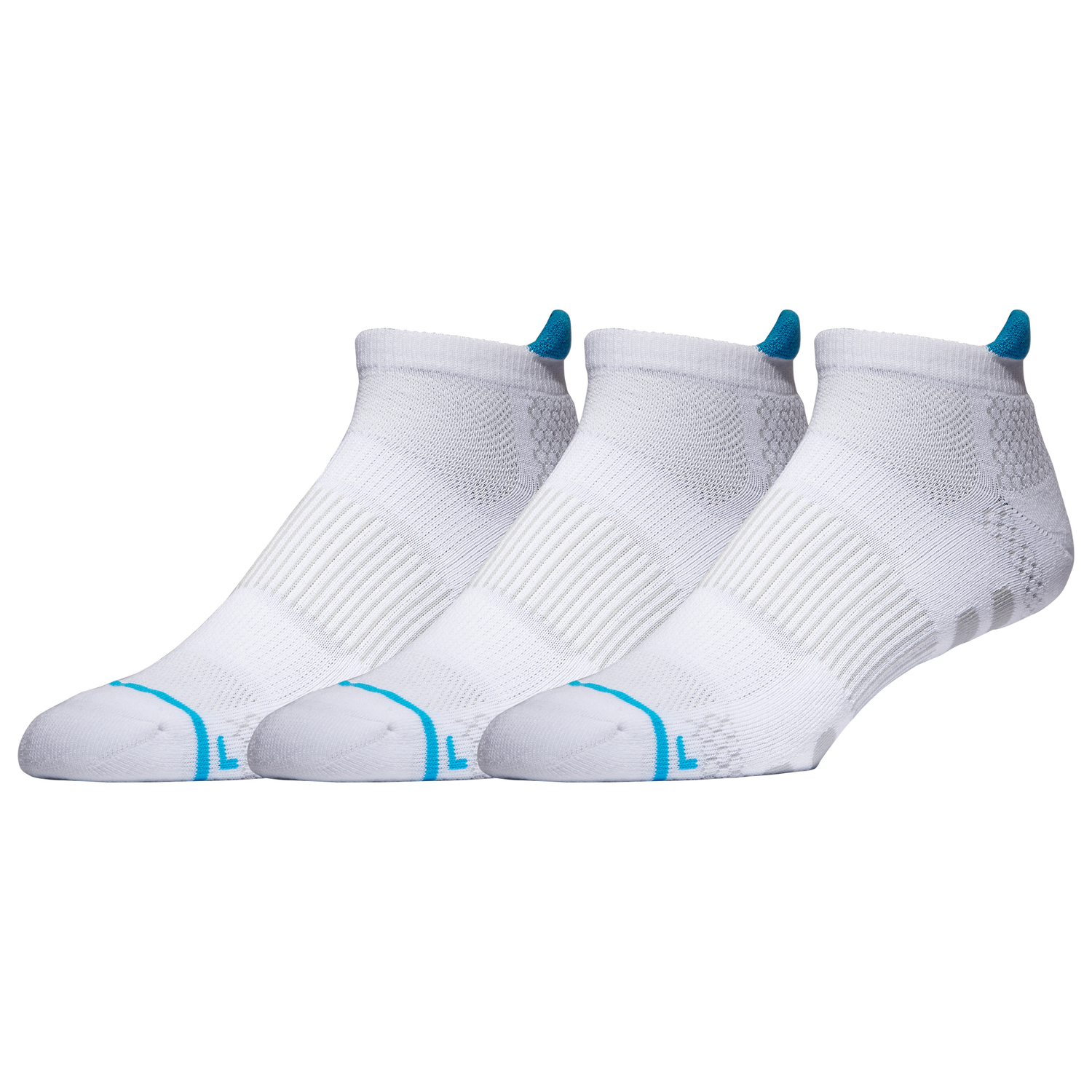 LCKR 3 Pack Performance No Show Socks - Men's - White (SN001WT2)