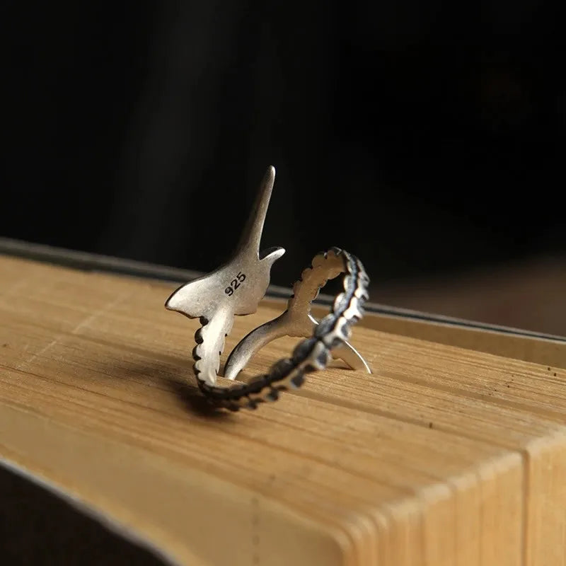 Swordfish Adjustable Silver Ring - foto 5