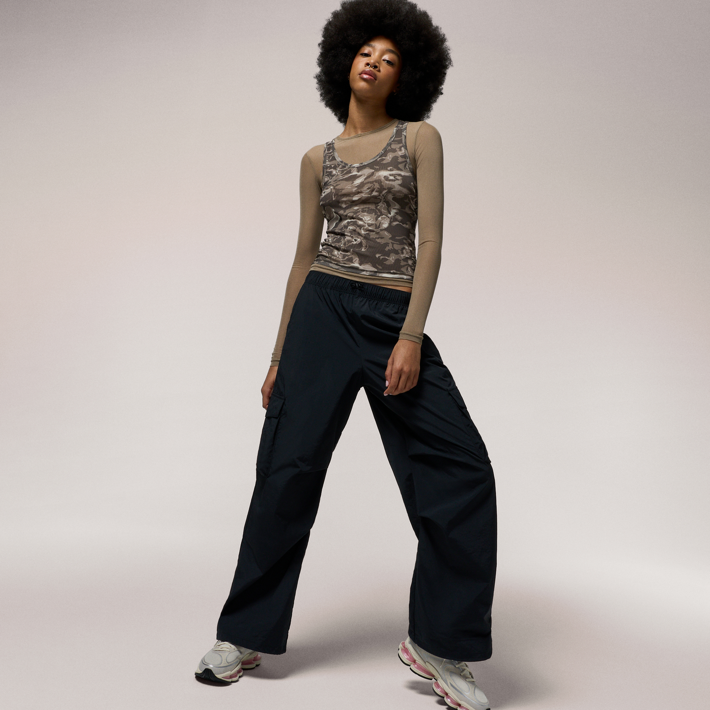 Cozi Long Sleeve Layered Mesh Top - Women's - Ancient Water