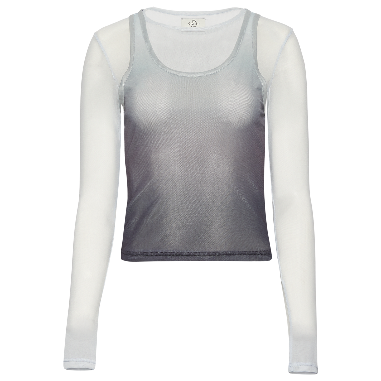 Cozi Long Sleeve Layered Mesh Top - Women's - Ancient Water