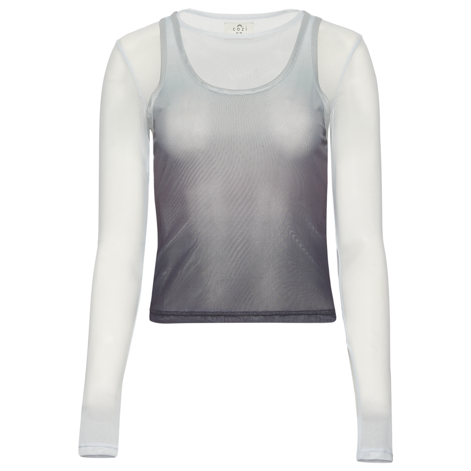 Cozi Long Sleeve Layered Mesh Top - Women's - Ancient Water