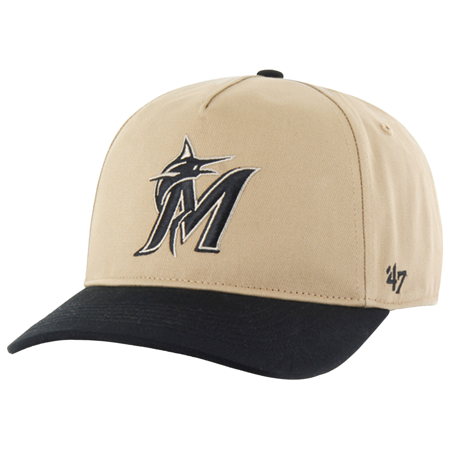 47 Brand Marlins Two Tone Hitch Visor - Men's - Khaki/Black