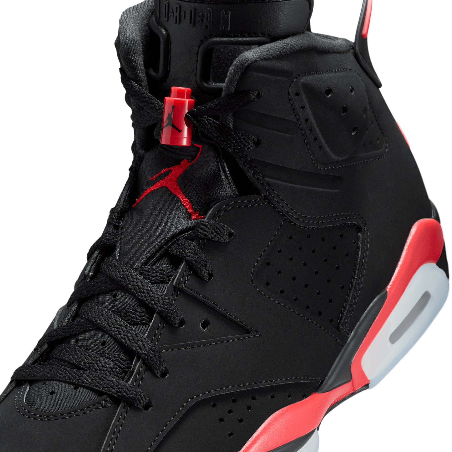 Jordan Retro 6 - Men's - Black/Light Crimson