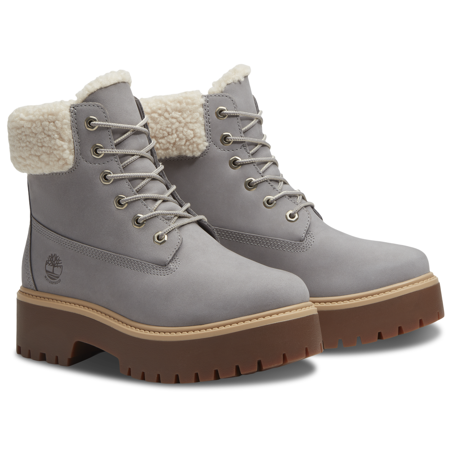 Timberland Stone Street Platform Warm-Lined Waterproof Boot - Women's - Medium Grey/Medium Grey/Medium Grey