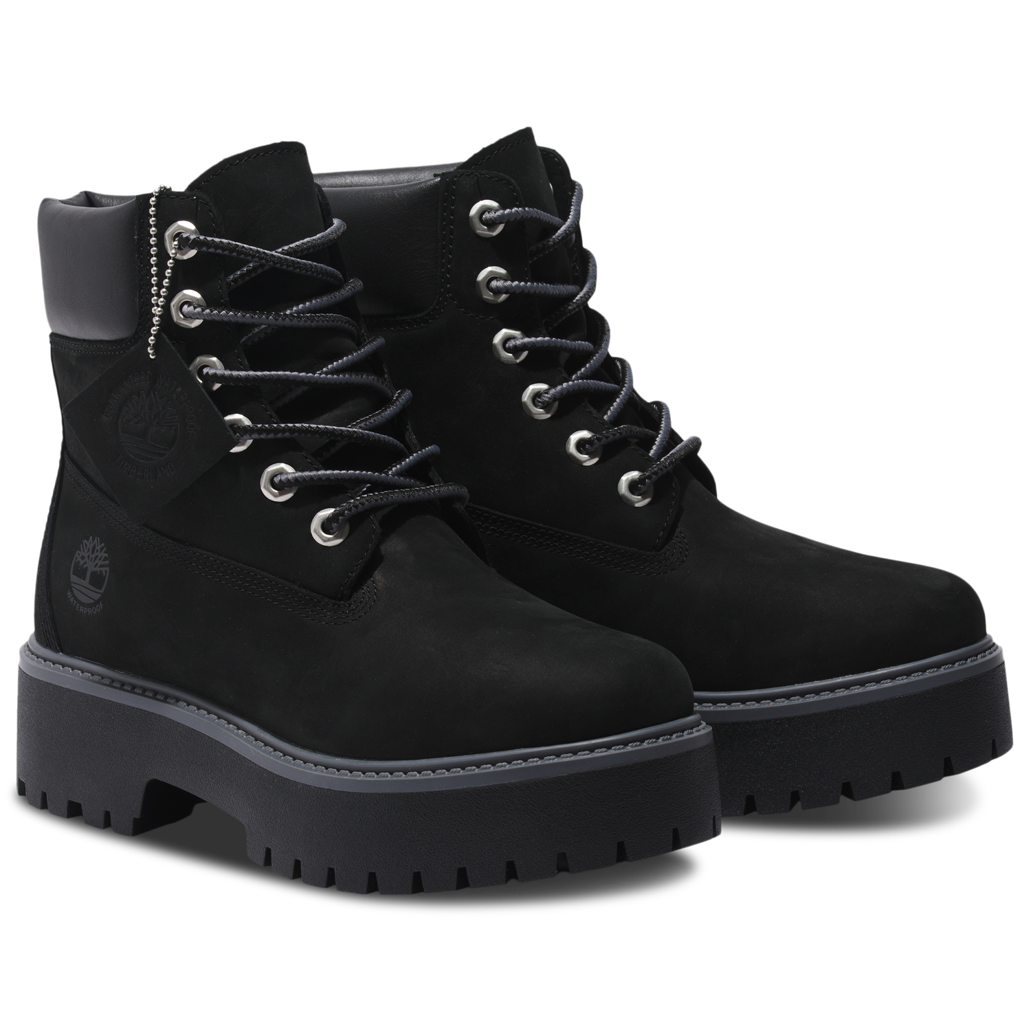 Timberland Stone Street 6" Waterproof Boots - Women's - Jet Black/Black