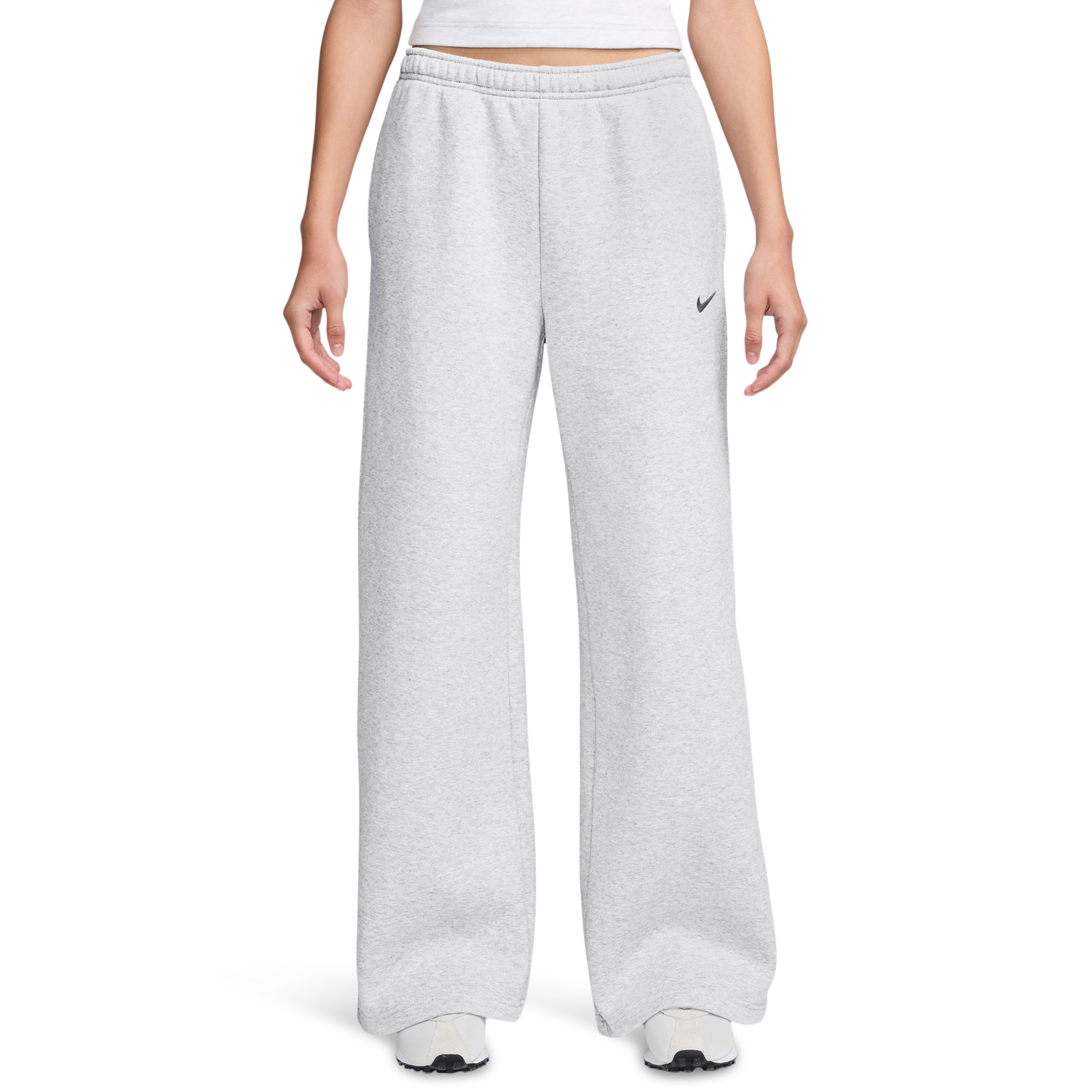 Nike Studio Fleece STD Wide Leg Pants - Women's - Birch Heather/Black